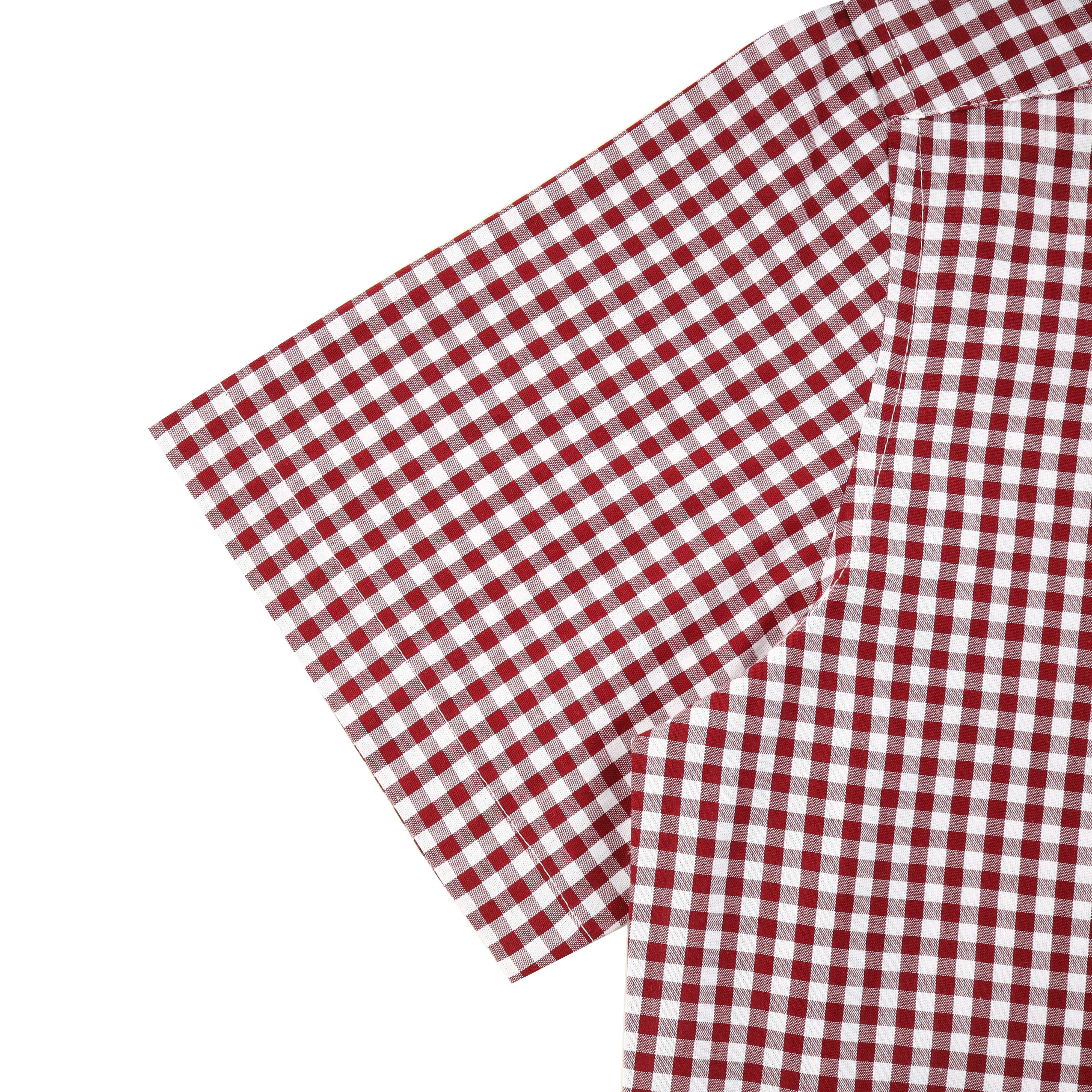 Checked Red & White Cotton Short Sleeves Shirt