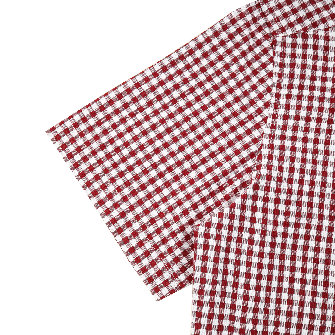 Checked Red & White Cotton Short Sleeves Shirt