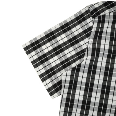 Checked Black & White Cotton Short Sleeves Shirt