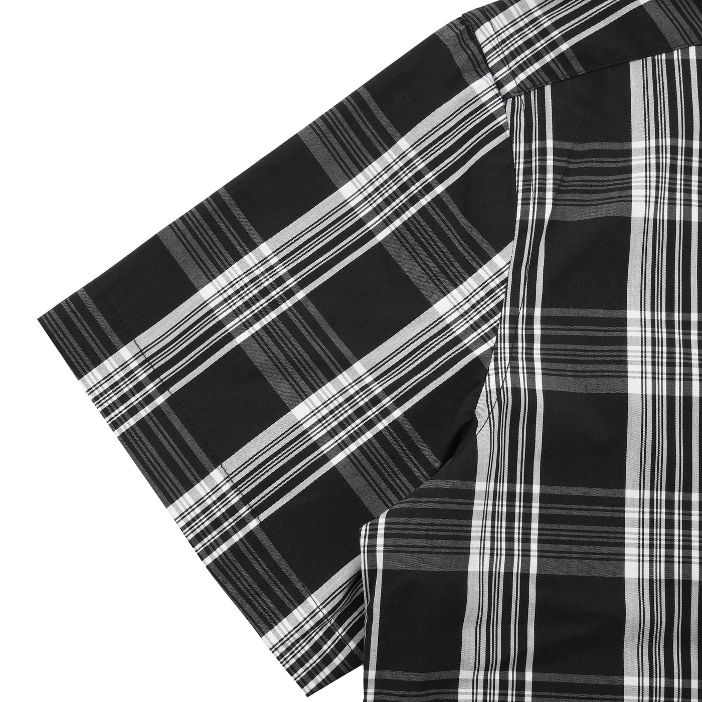 Checked Black Cotton Short Sleeves Shirt