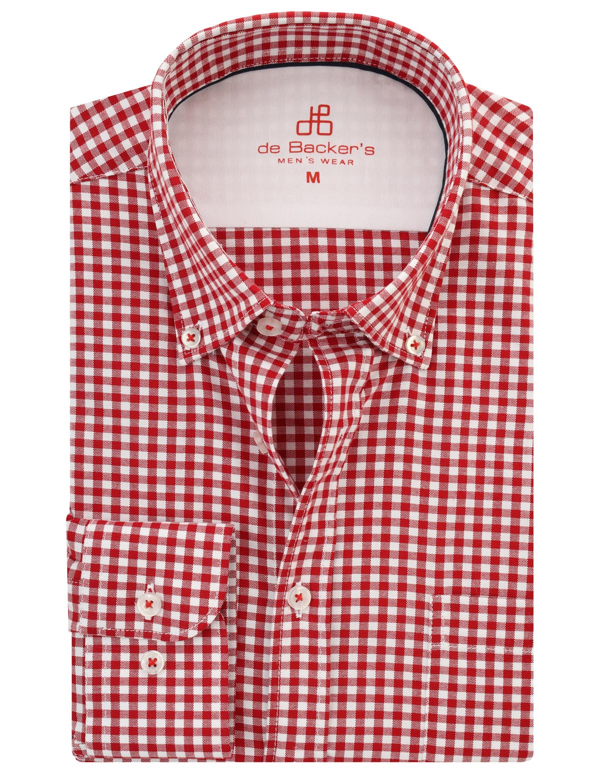 Checked  Red Cotton  Casual Shirt