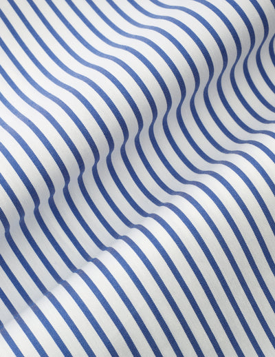 Striped  Blue Cotton  Casual Shirt
