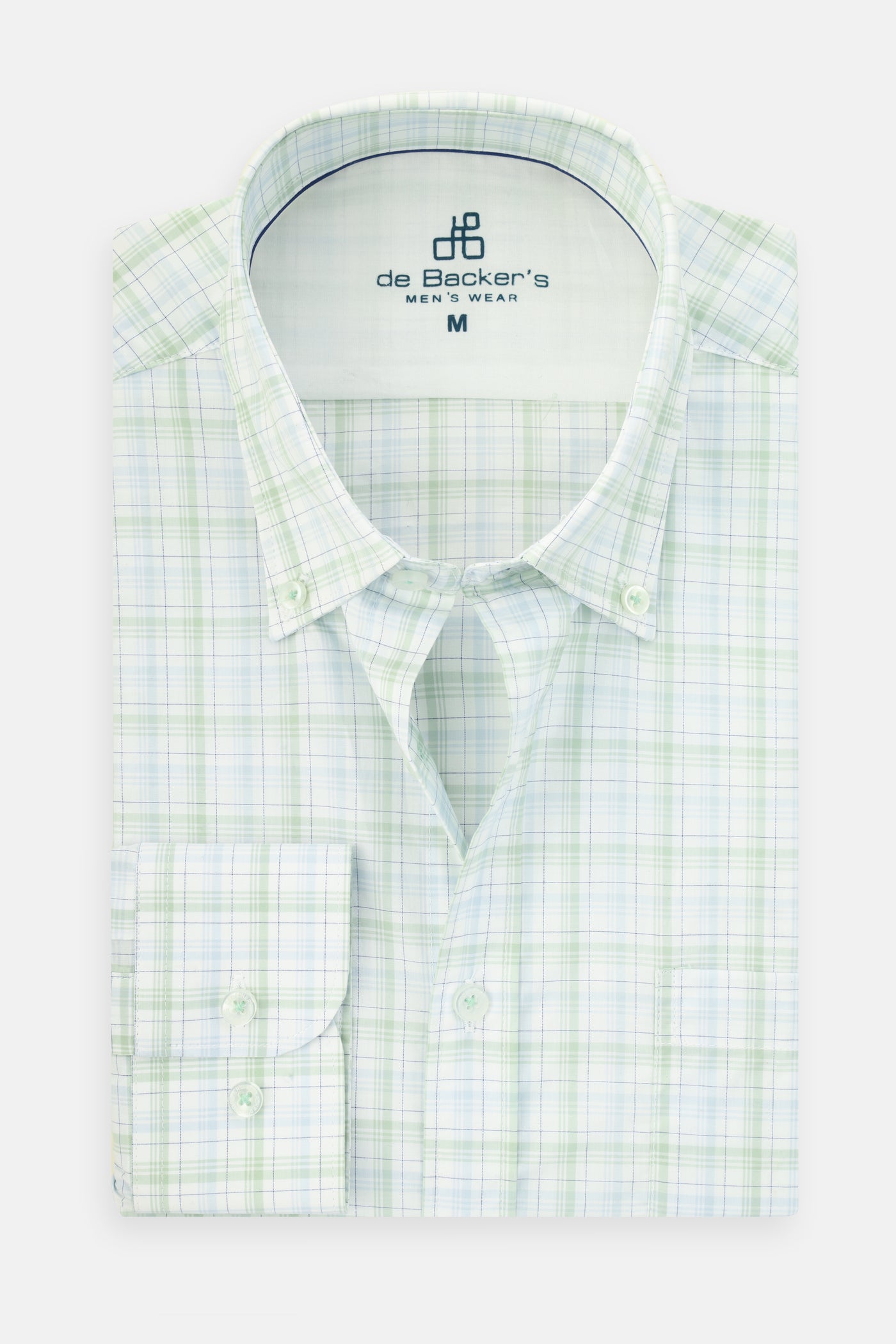 Checked White & Light Green Cotton Casual Shirt