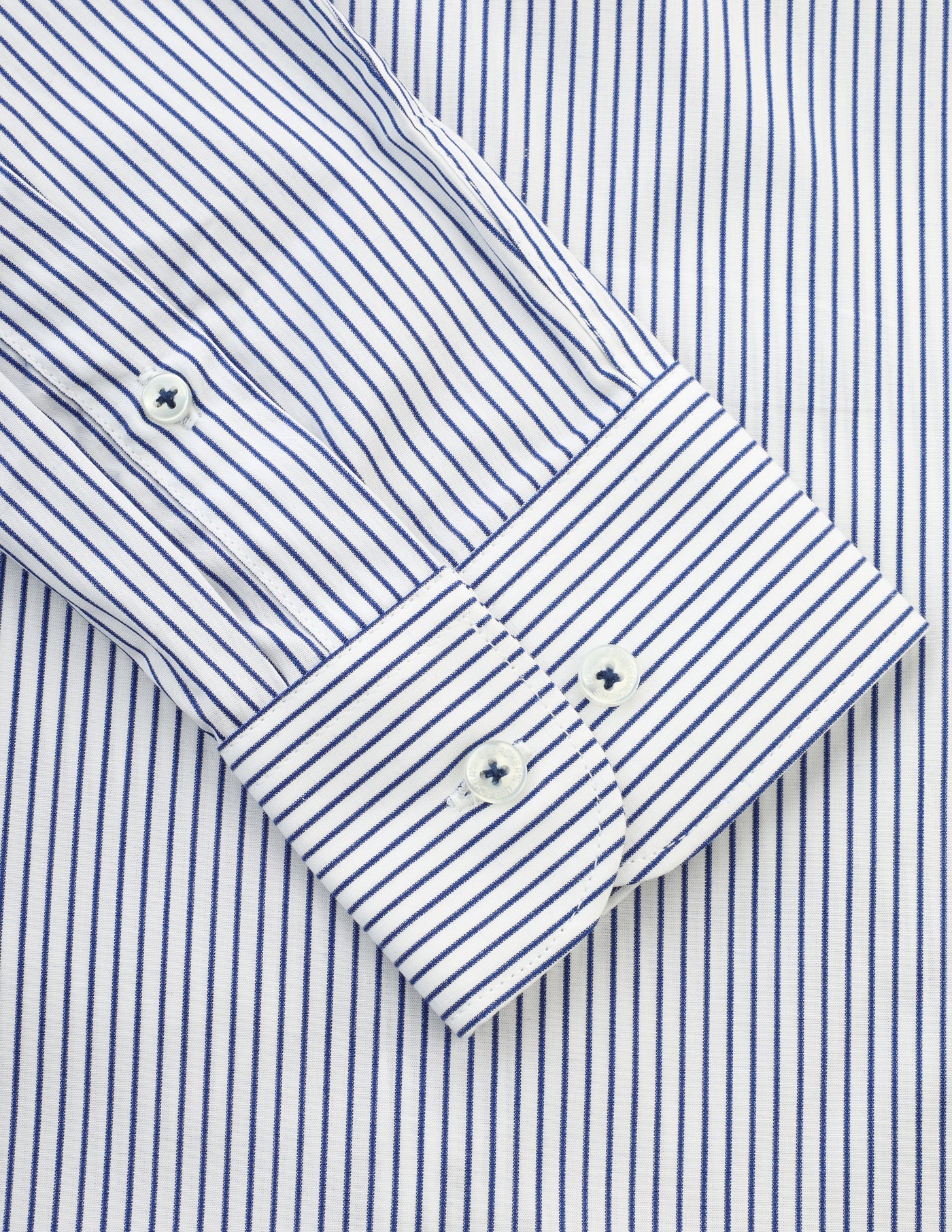 Striped White & Blue Cotton Casual Shirt