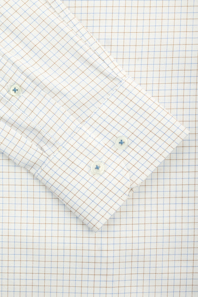 Checked White Casual Shirt