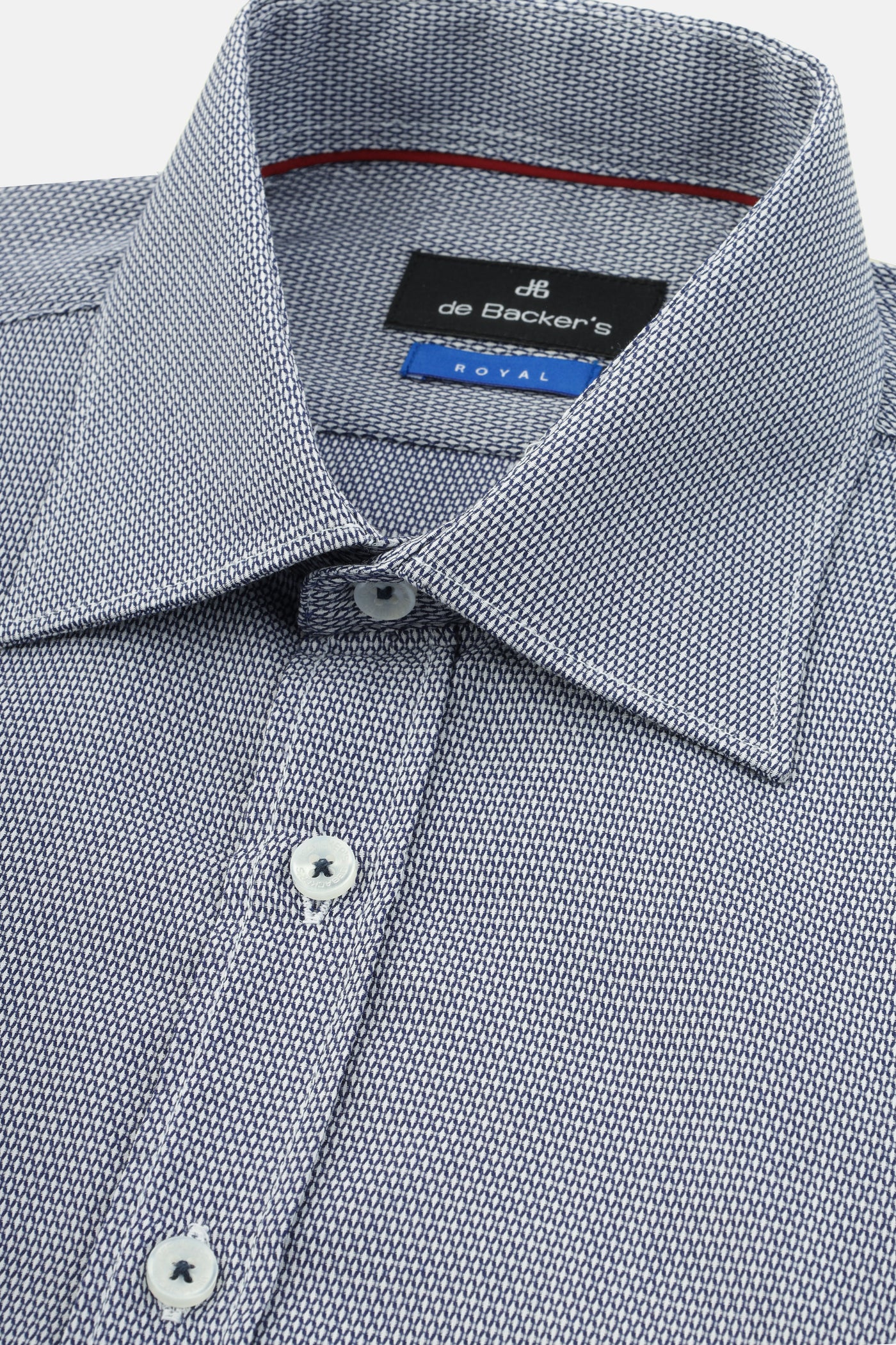 patterned Navy  & White Cotton Simi Classic Shirt