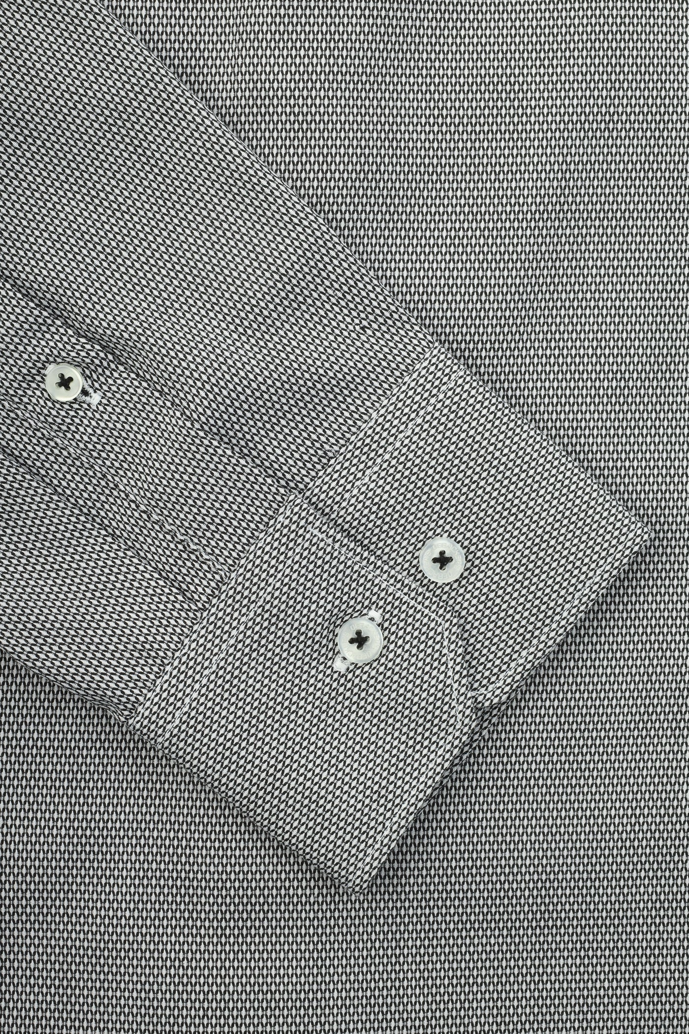 patterned White & Black Cotton Simi Classic Shirt