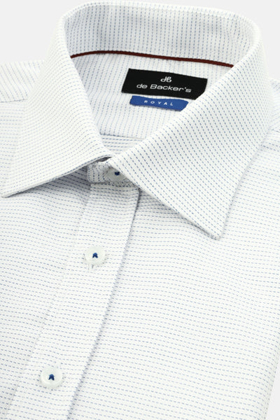 Striped White & Blue Cotton Smart Casual Shirt