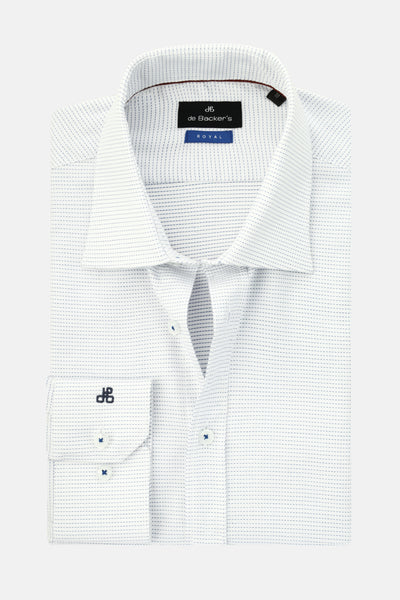 Striped White & Blue Cotton Simi Classic Shirt