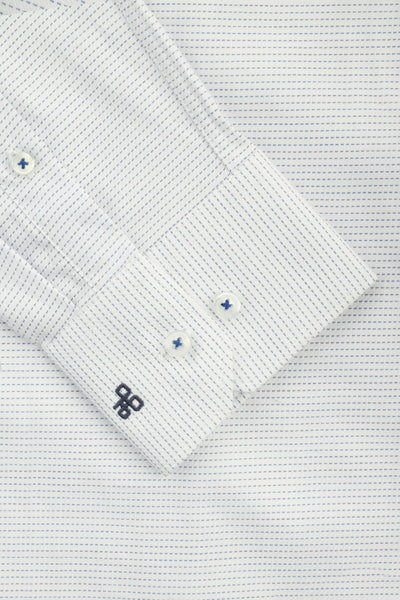 Striped White & Blue Cotton Simi Classic Shirt