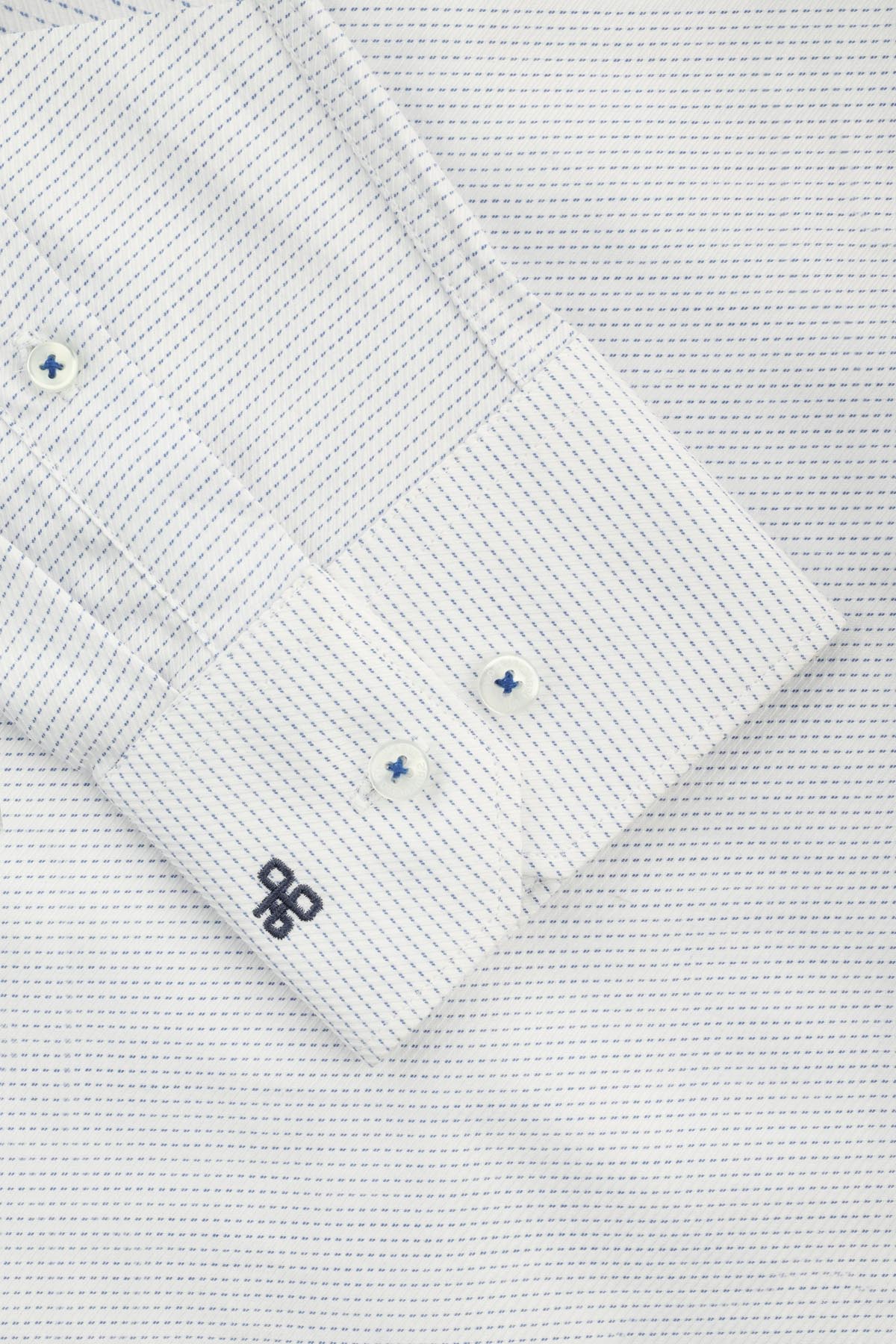 Striped White & Blue Cotton Smart Casual Shirt