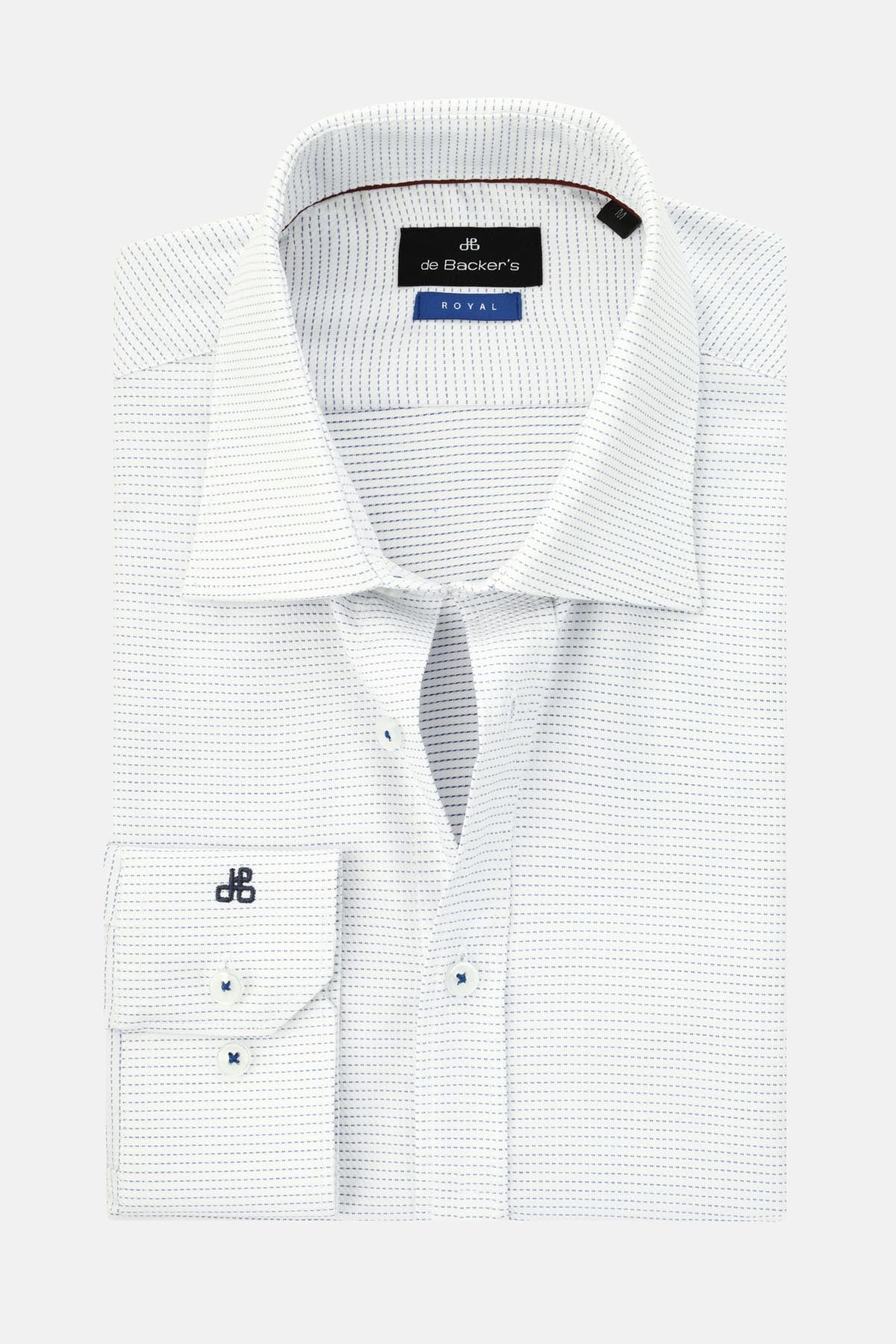 Striped White & Blue Cotton Smart Casual Shirt