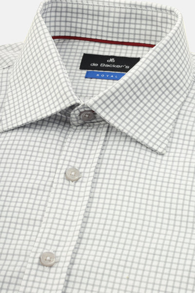 Checked White & Gray Smart Casual Shirt