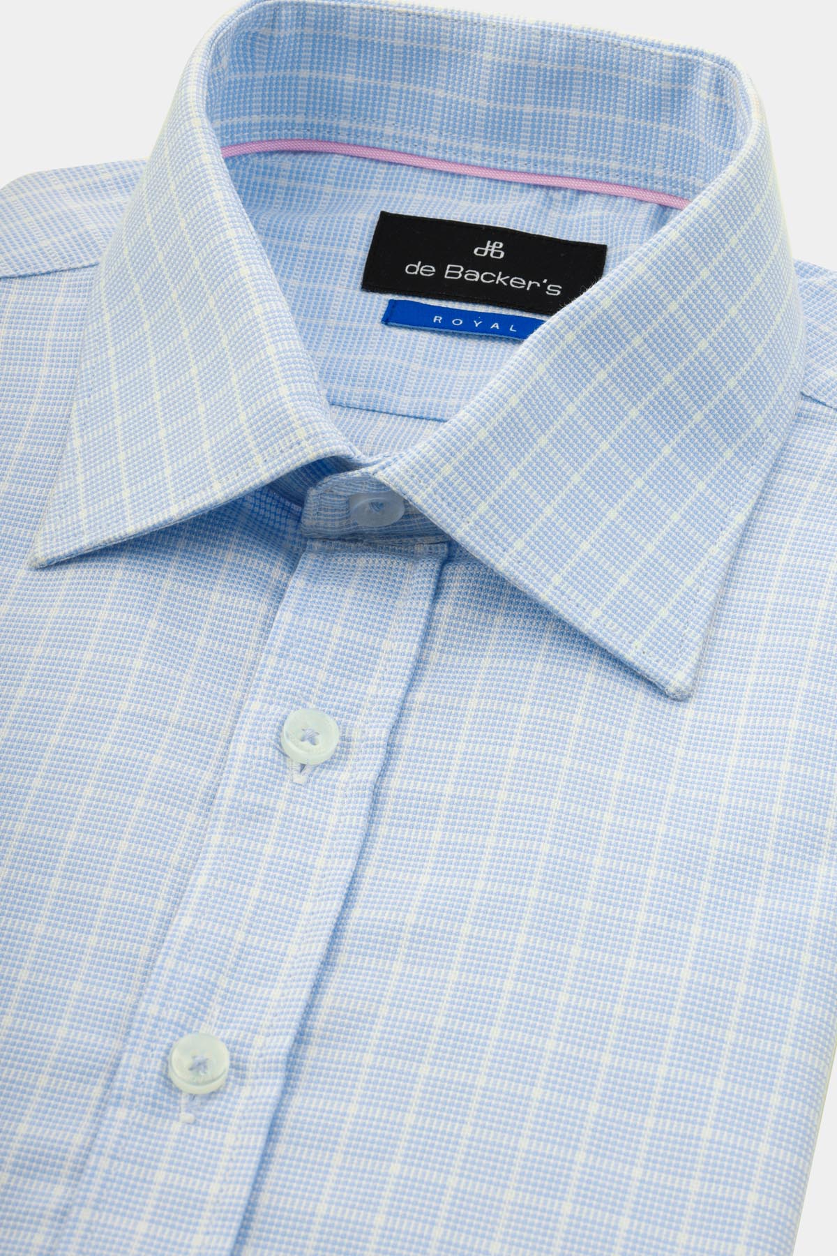 Checked Light Blue & White Smart Casual Shirt