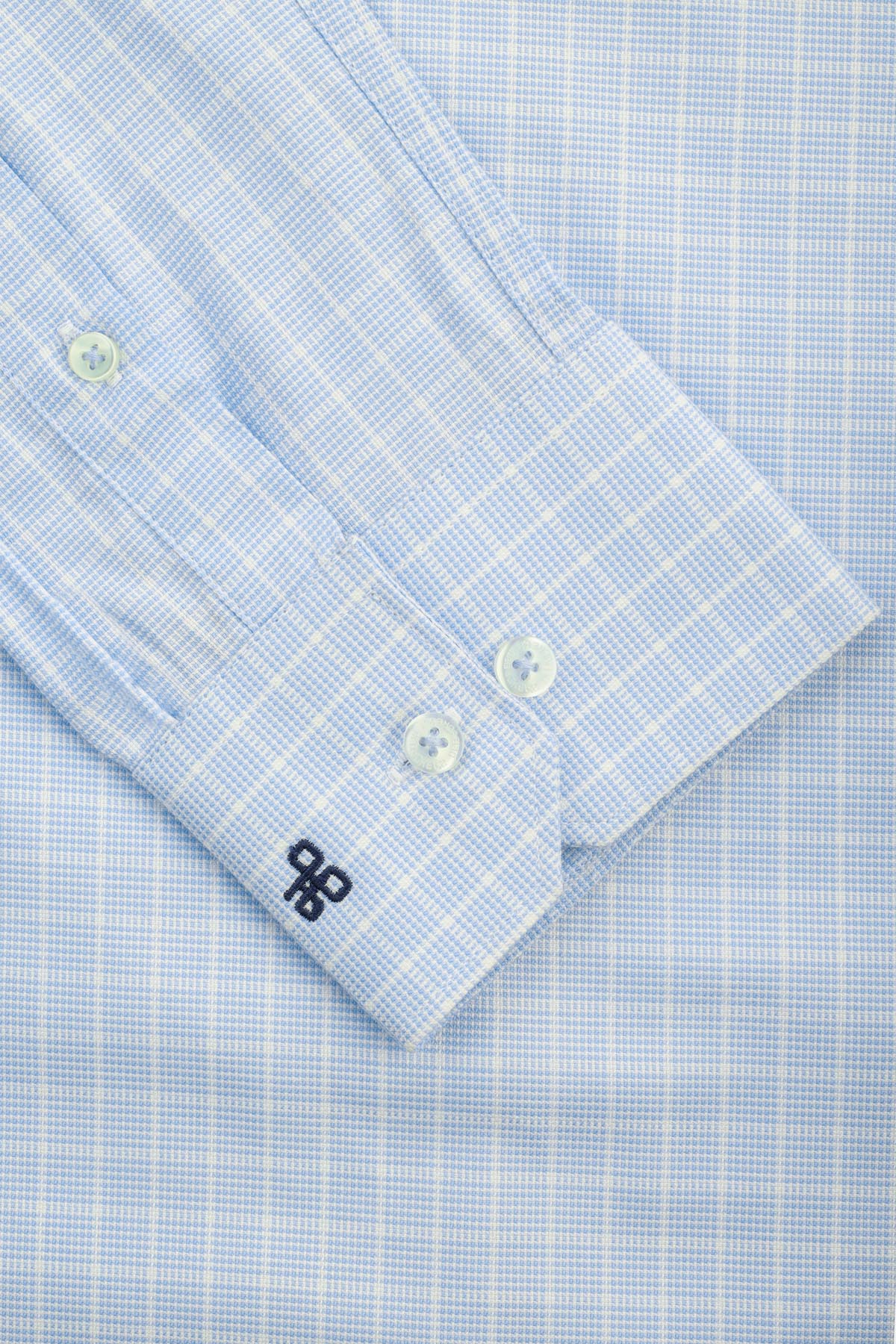 Checked Light Blue & White Smart Casual Shirt