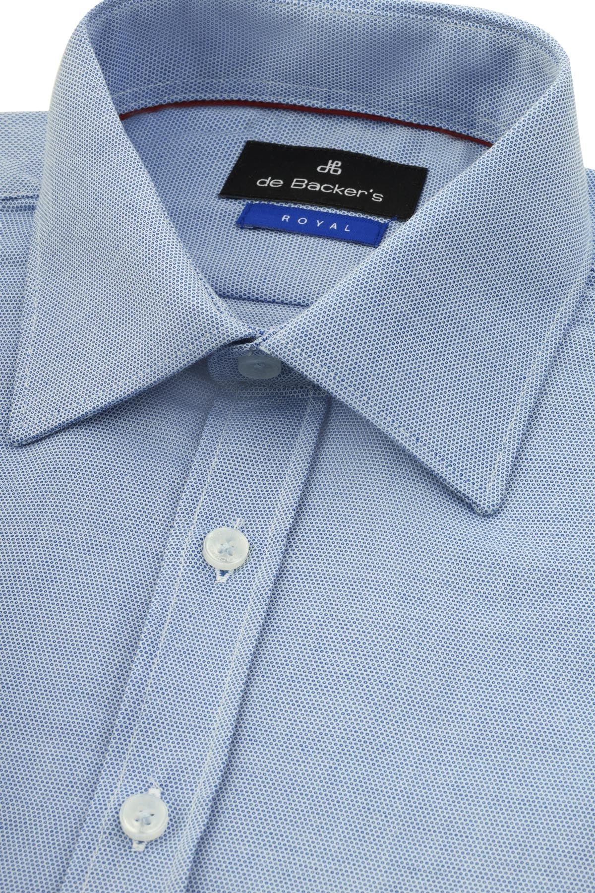 Jacquard Light Blue Cotton Smart Casual Shirt