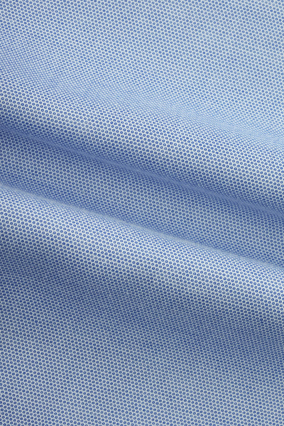 Jacquard Light Blue Cotton Smart Casual Shirt