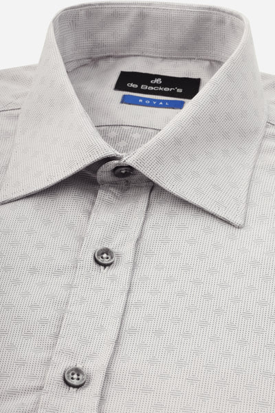Jacquard Smart Casual Light Gray Cotton Shirt