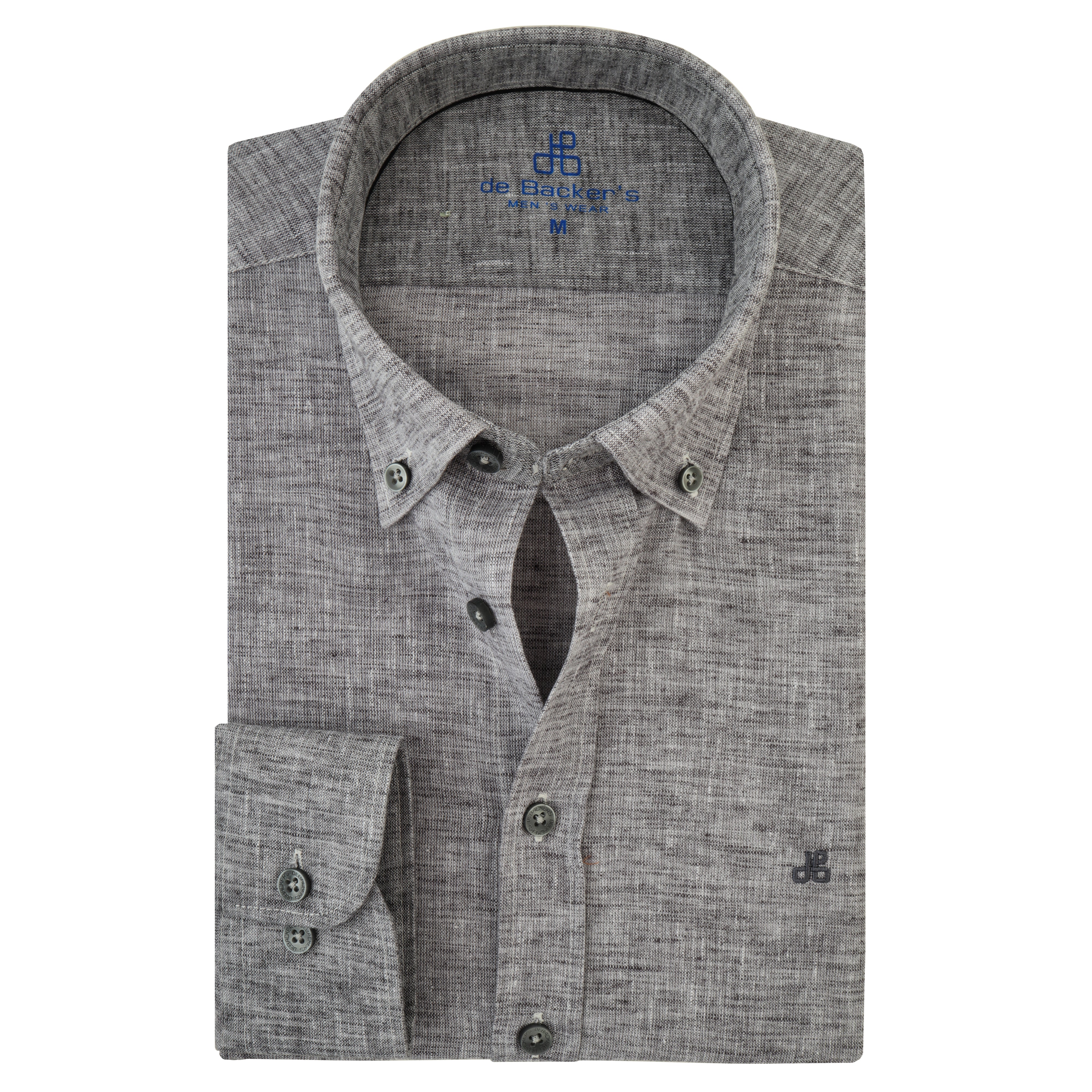 Linen Look Gray  Casual Shirt