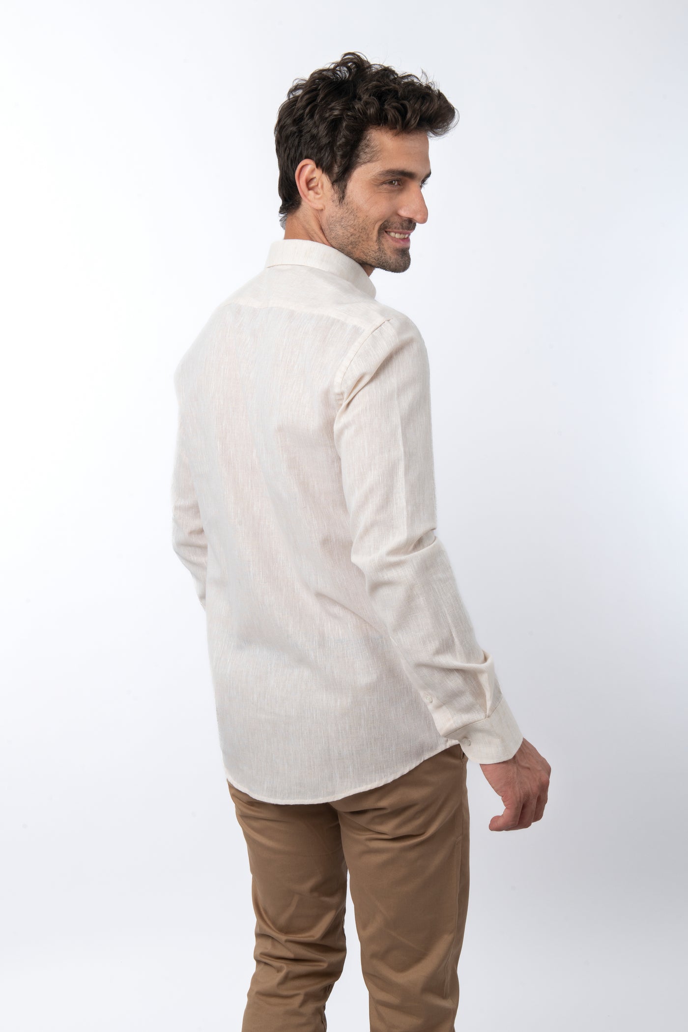 Linen Look  Cotton Linen Coloured Casual Shirt