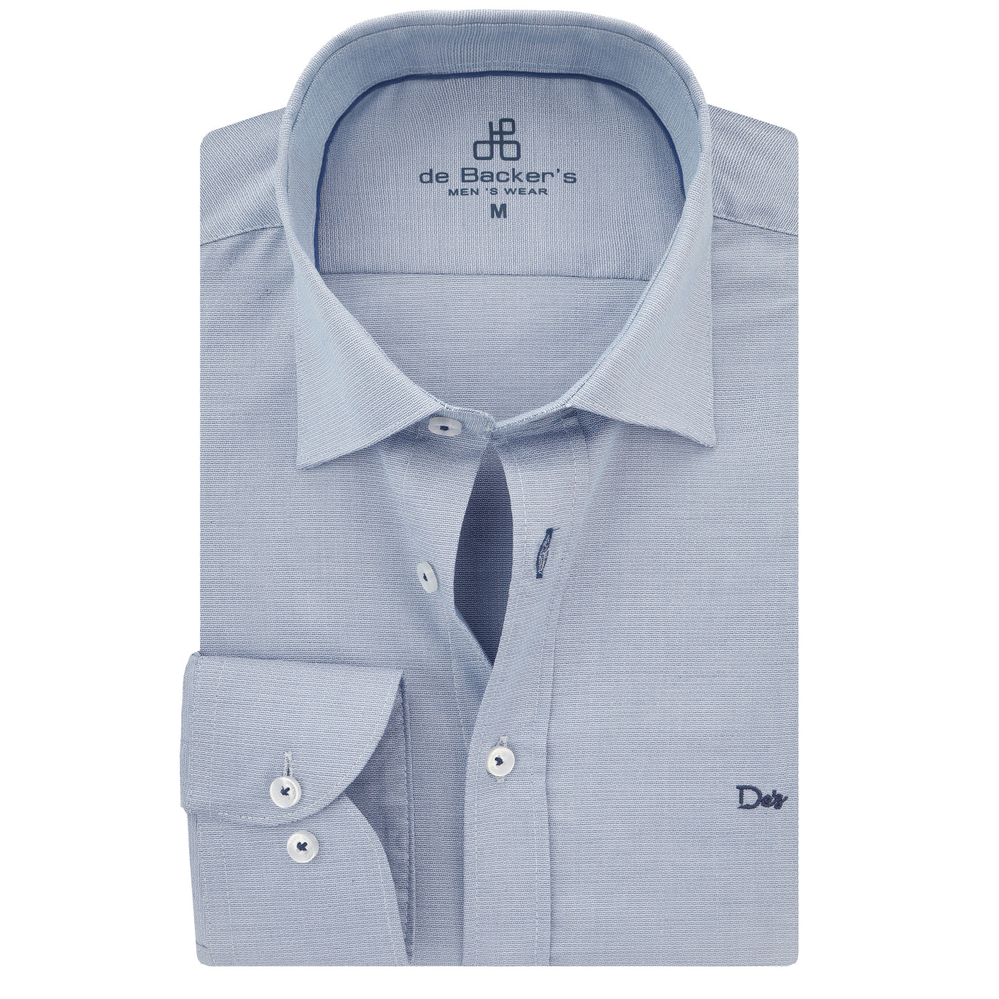 Jacquard Light Blue Cotton Classic Shirt