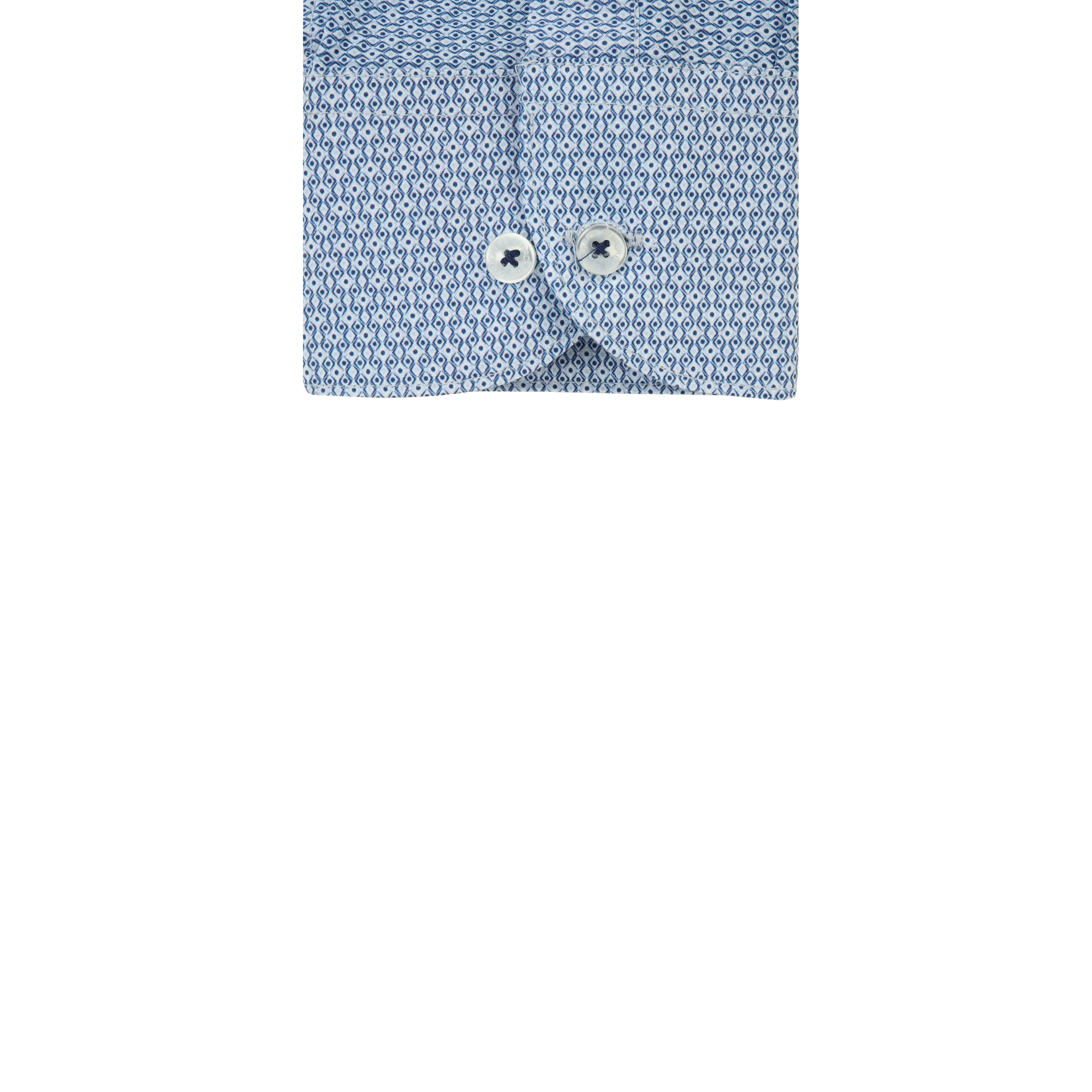 Printed  Light Blue Cotton Casual Shirt