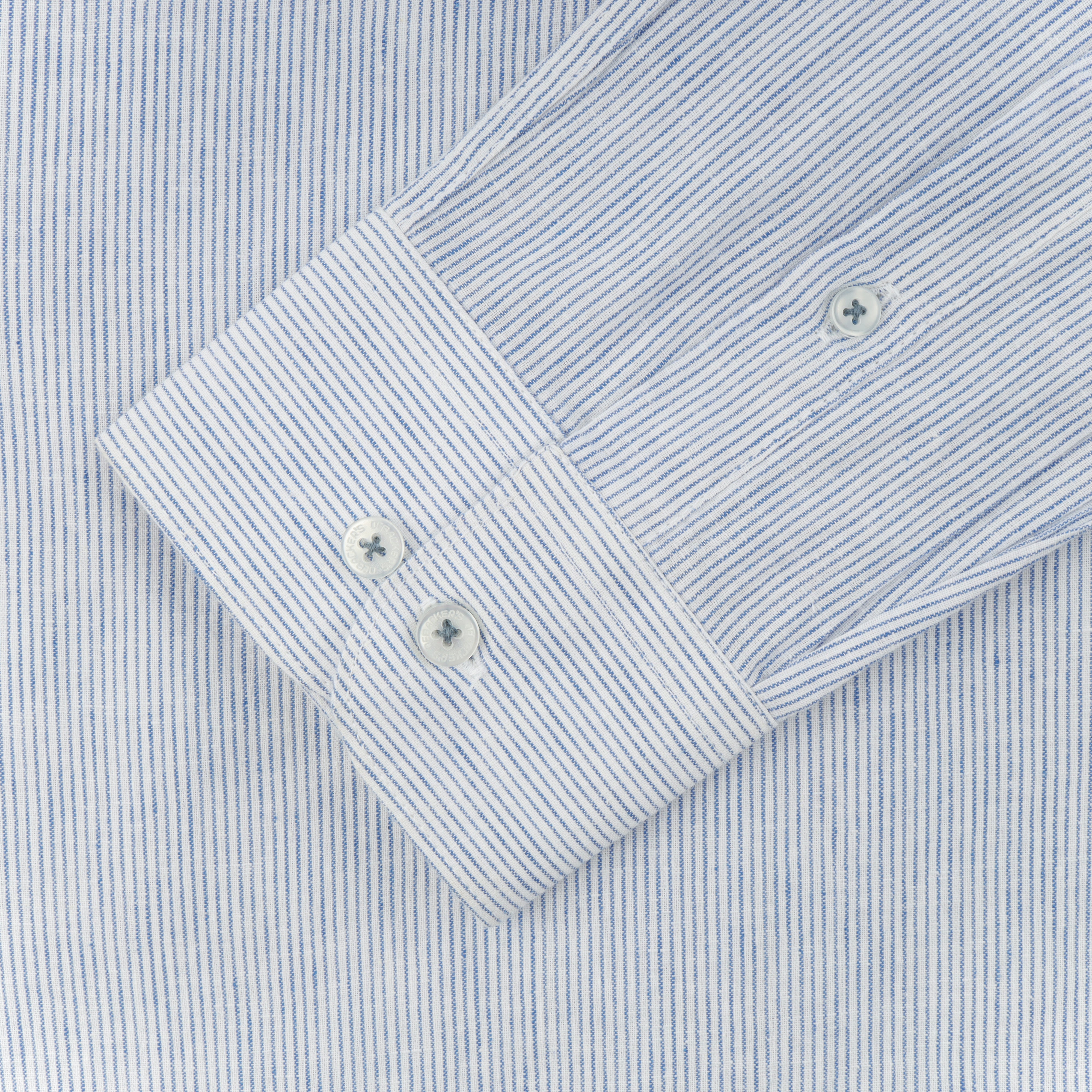 Striped White & Light Blue Casual Shirt