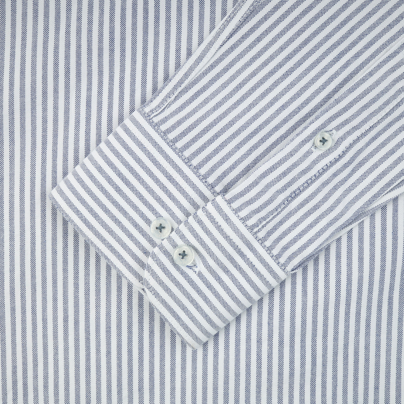 Striped White & Light Blue  Oxford Casual Shirt
