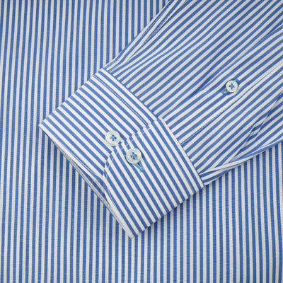 Striped White & Blue Casual Shirt