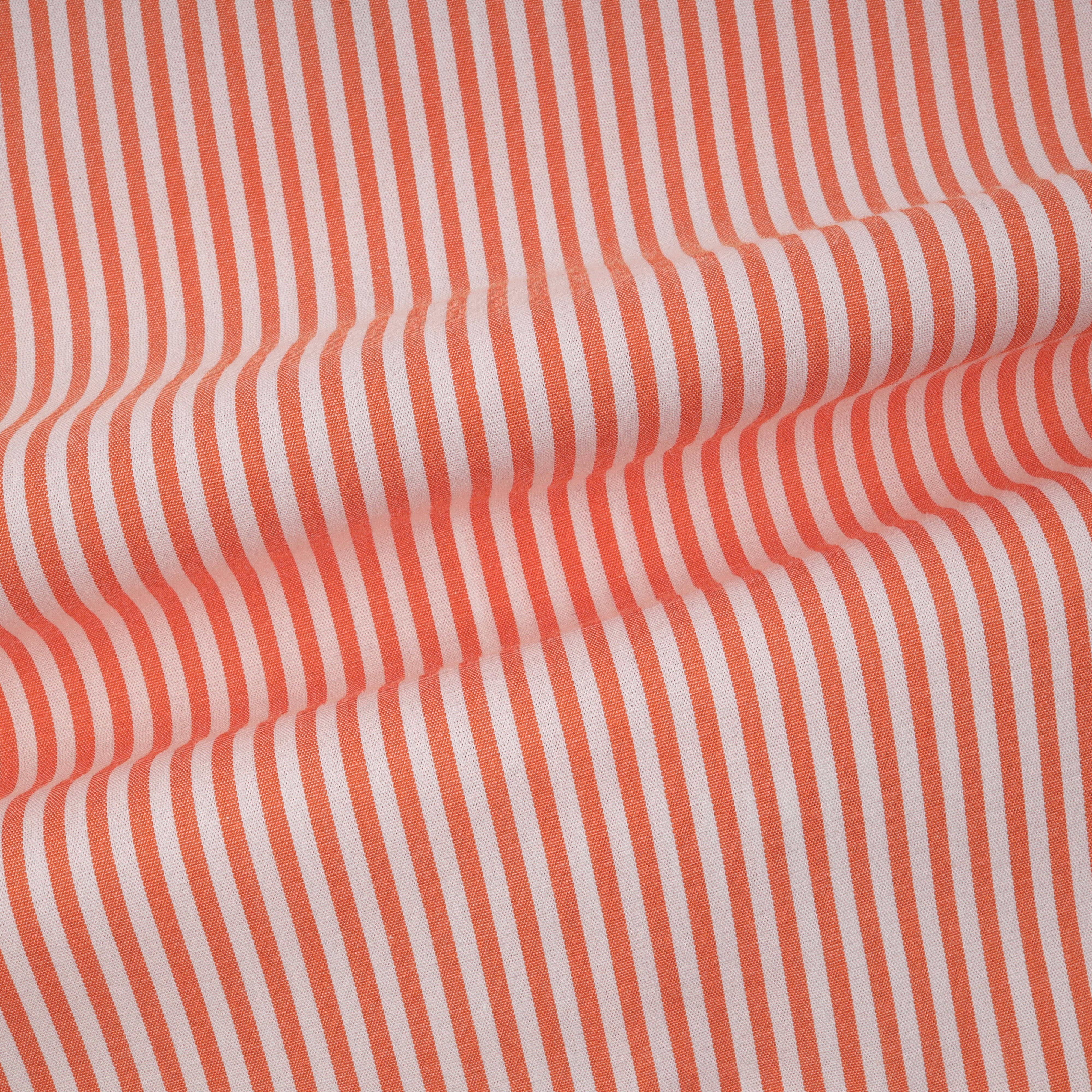 Striped salmon & White Casual Shirt - 4