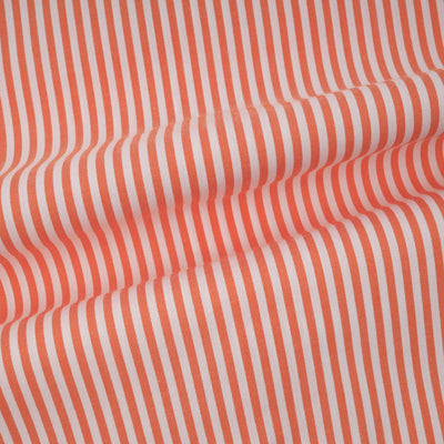 Striped salmon & White Casual Shirt