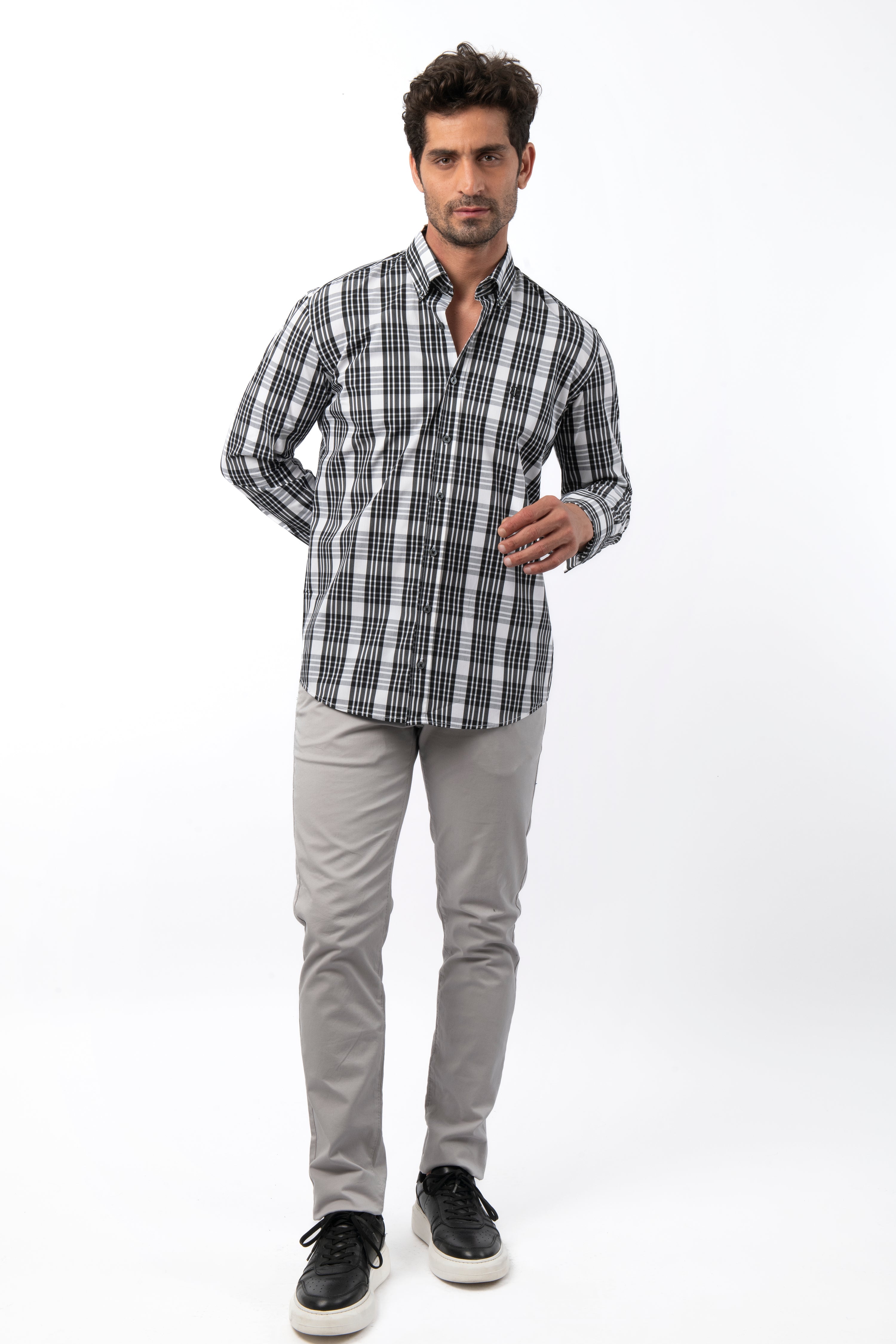 Striped Black Cotton  Casual Shirt