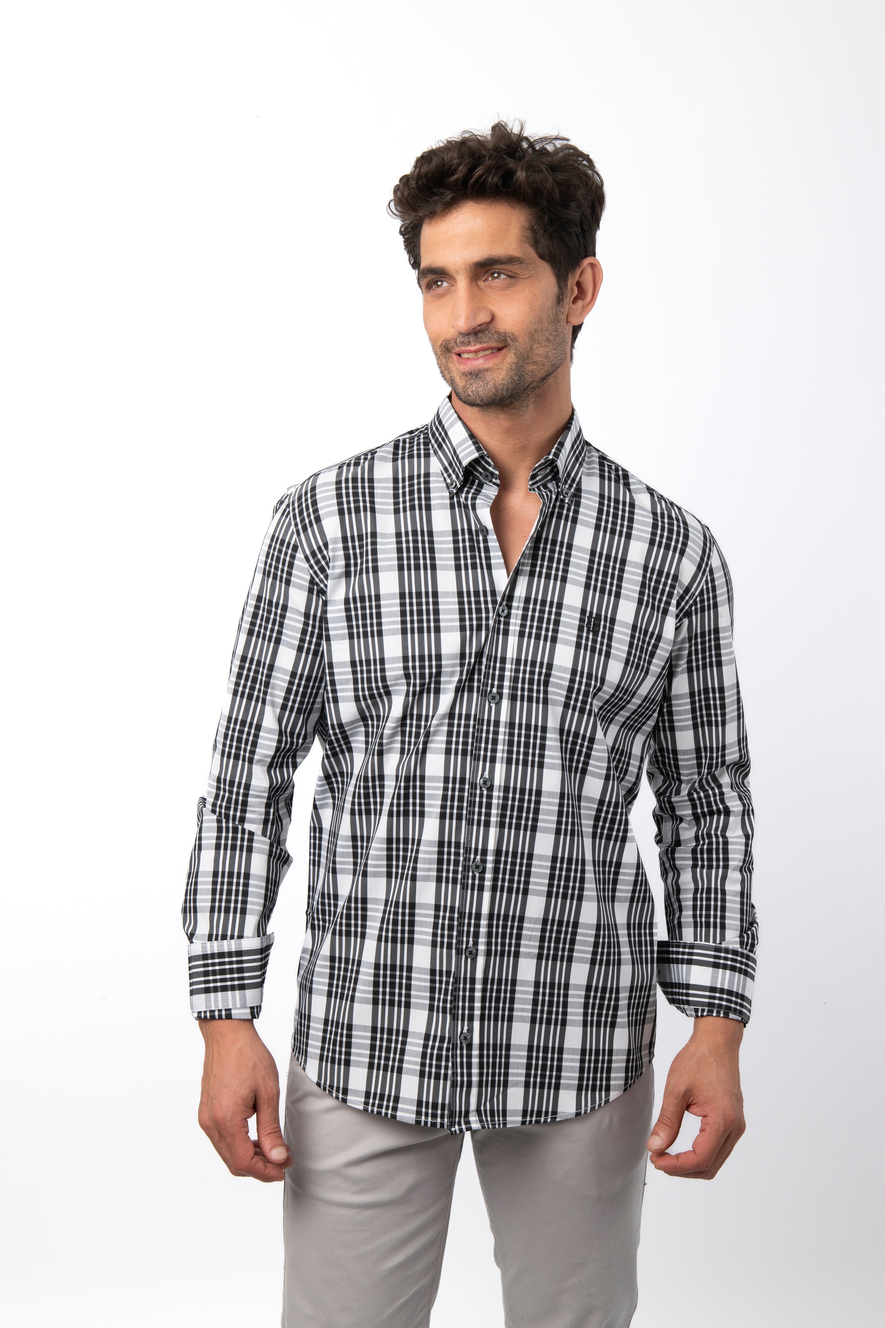 Striped Black Cotton  Casual Shirt