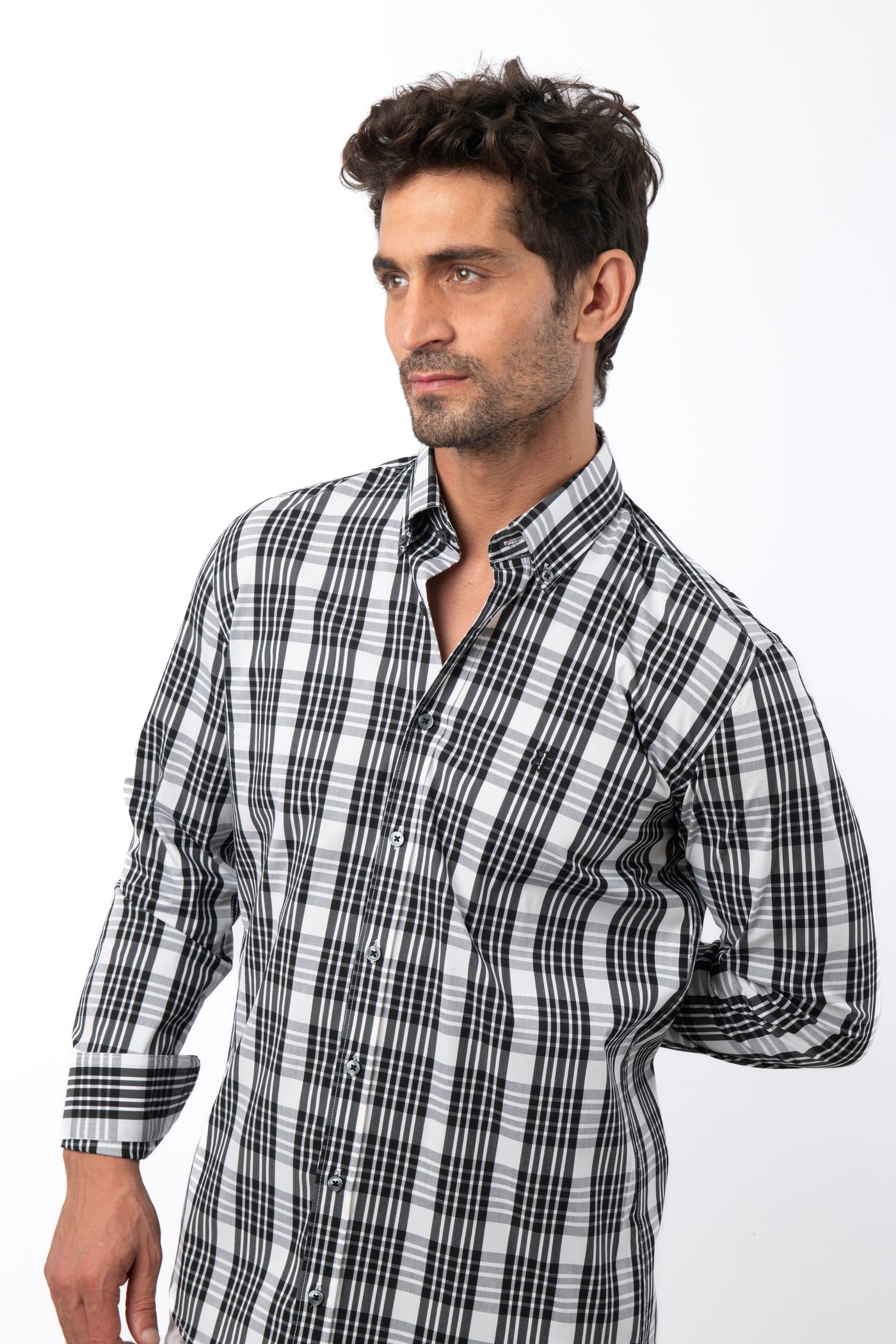 Striped Black Cotton  Casual Shirt