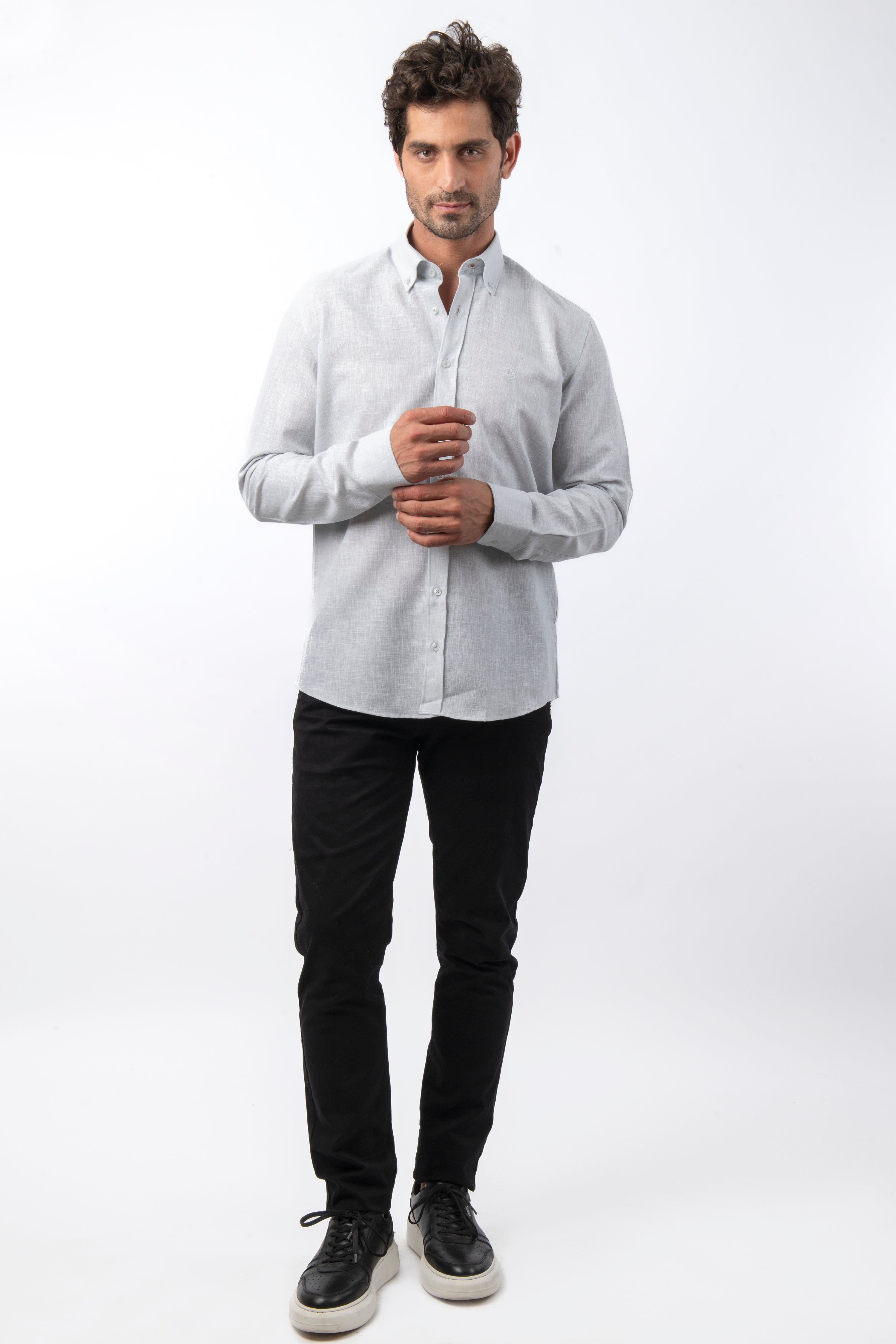 Linen Gray Casual Shirt