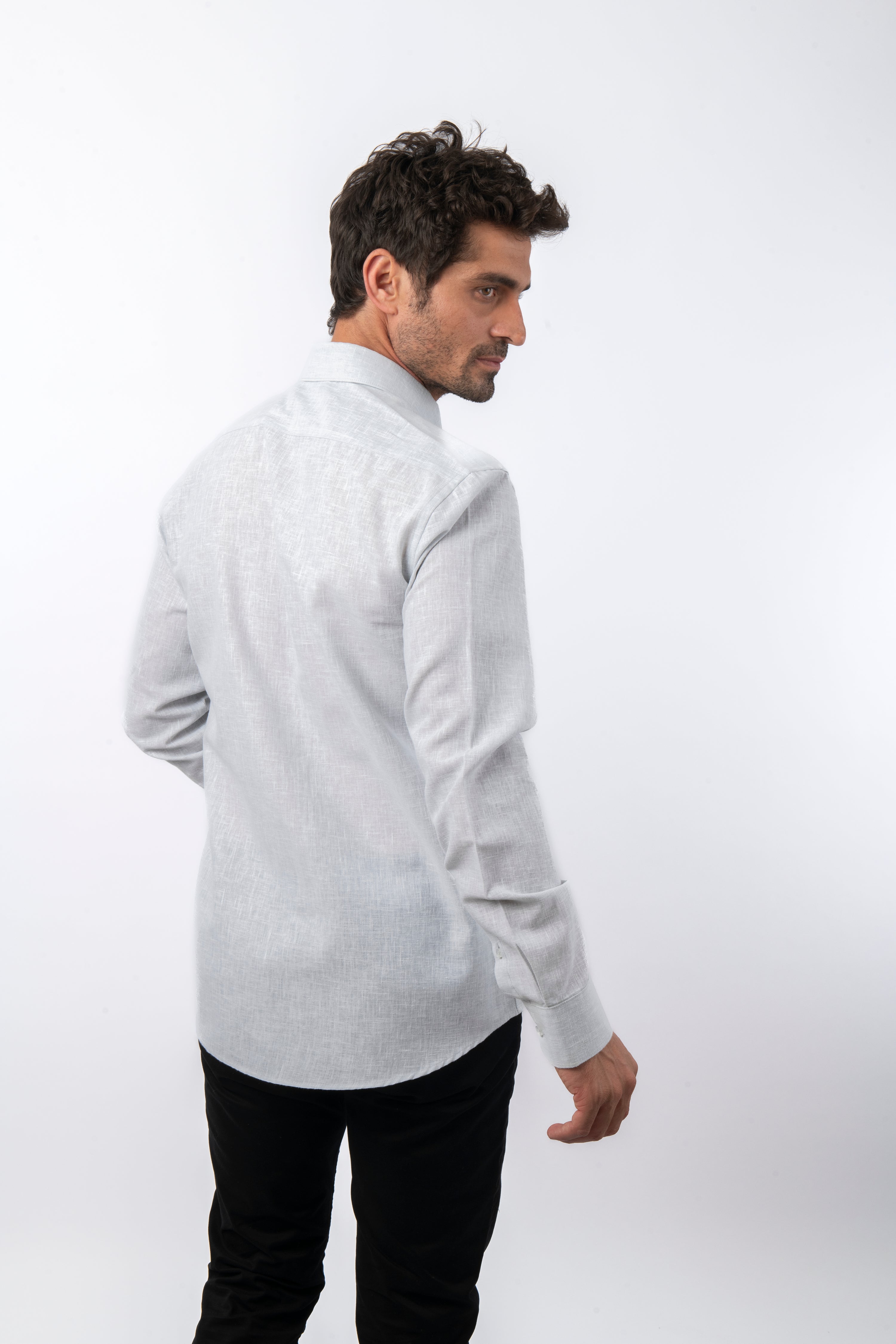 Linen Gray Casual Shirt