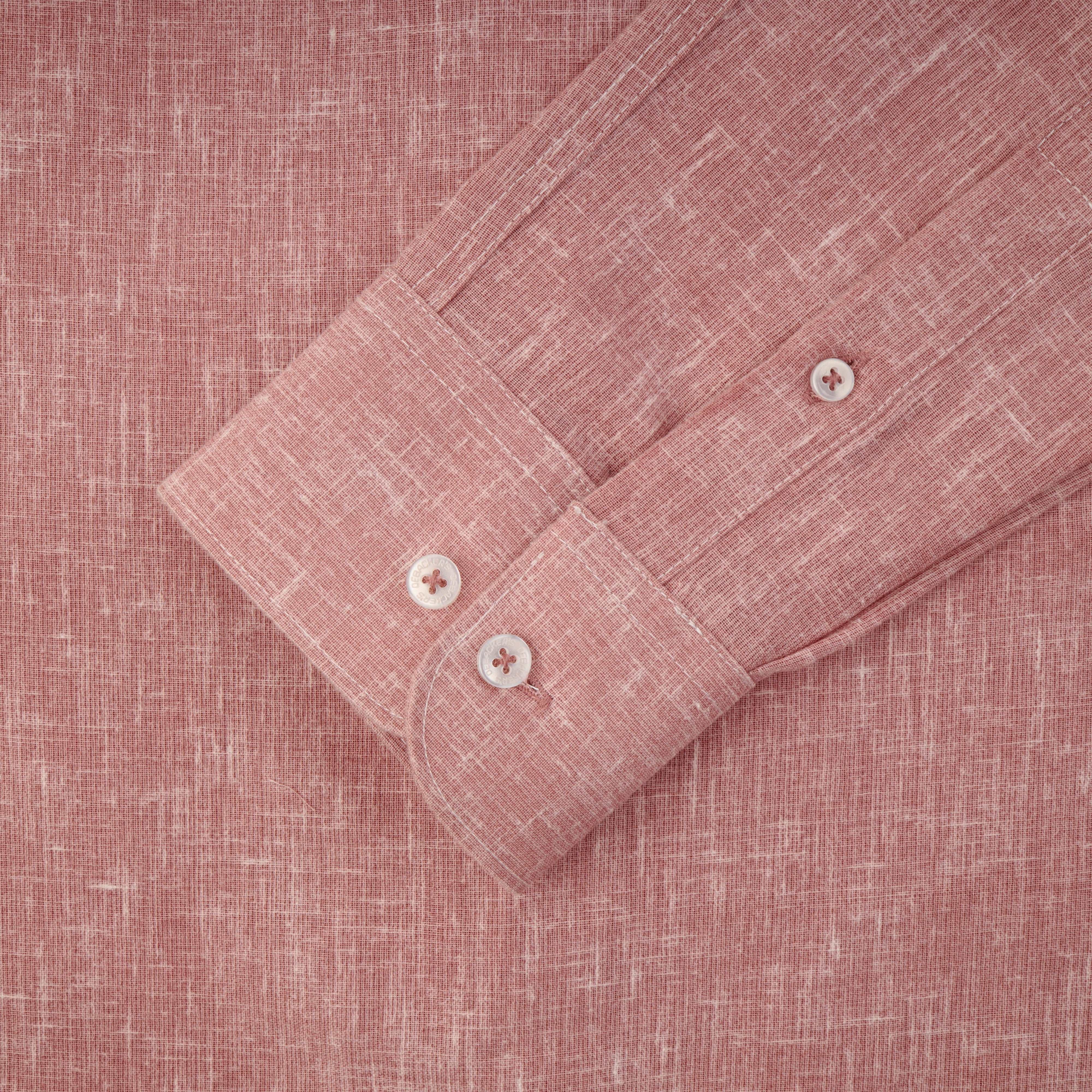 Jacquard Light Coral Linen Casual Shirt