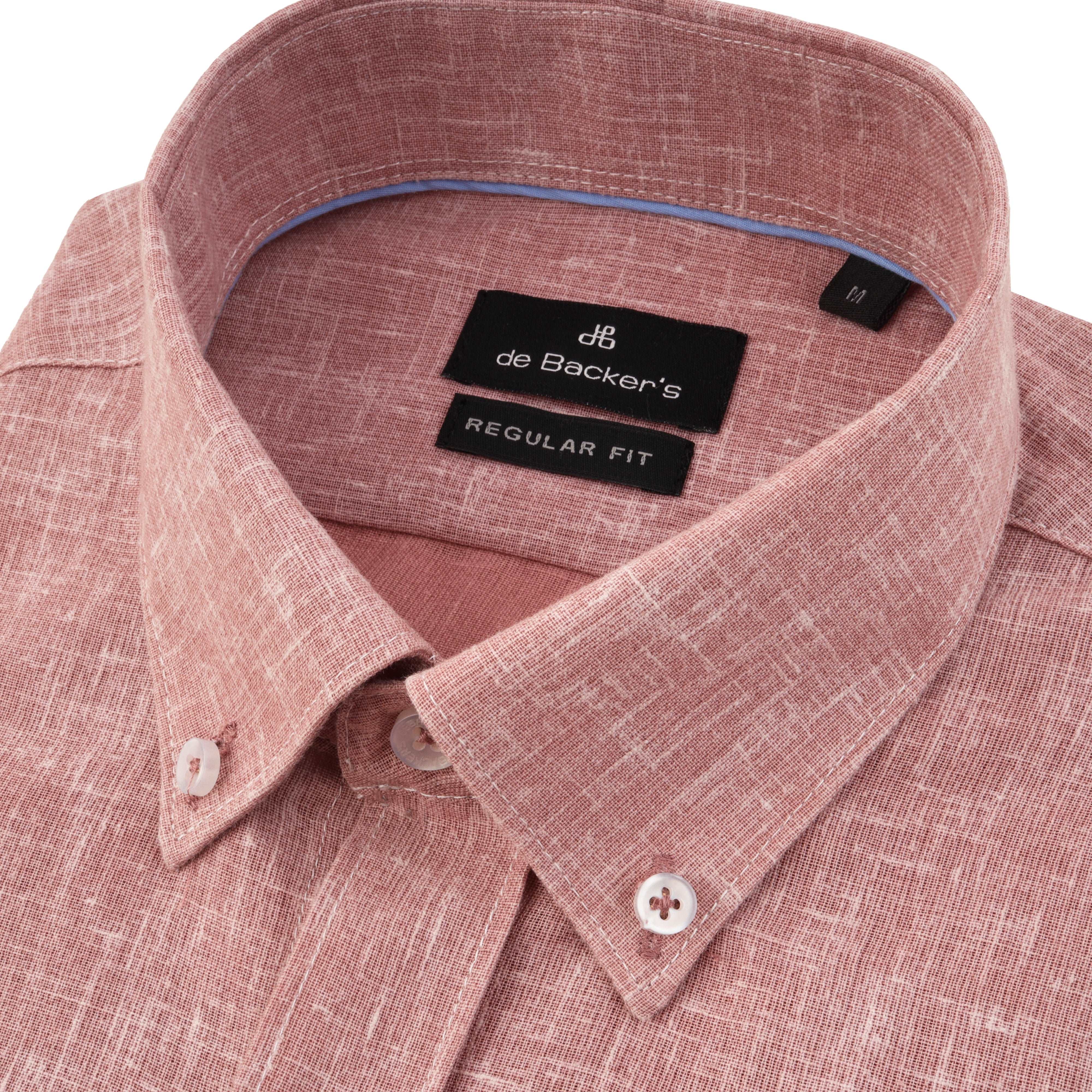 Jacquard Light Coral Linen Casual Shirt