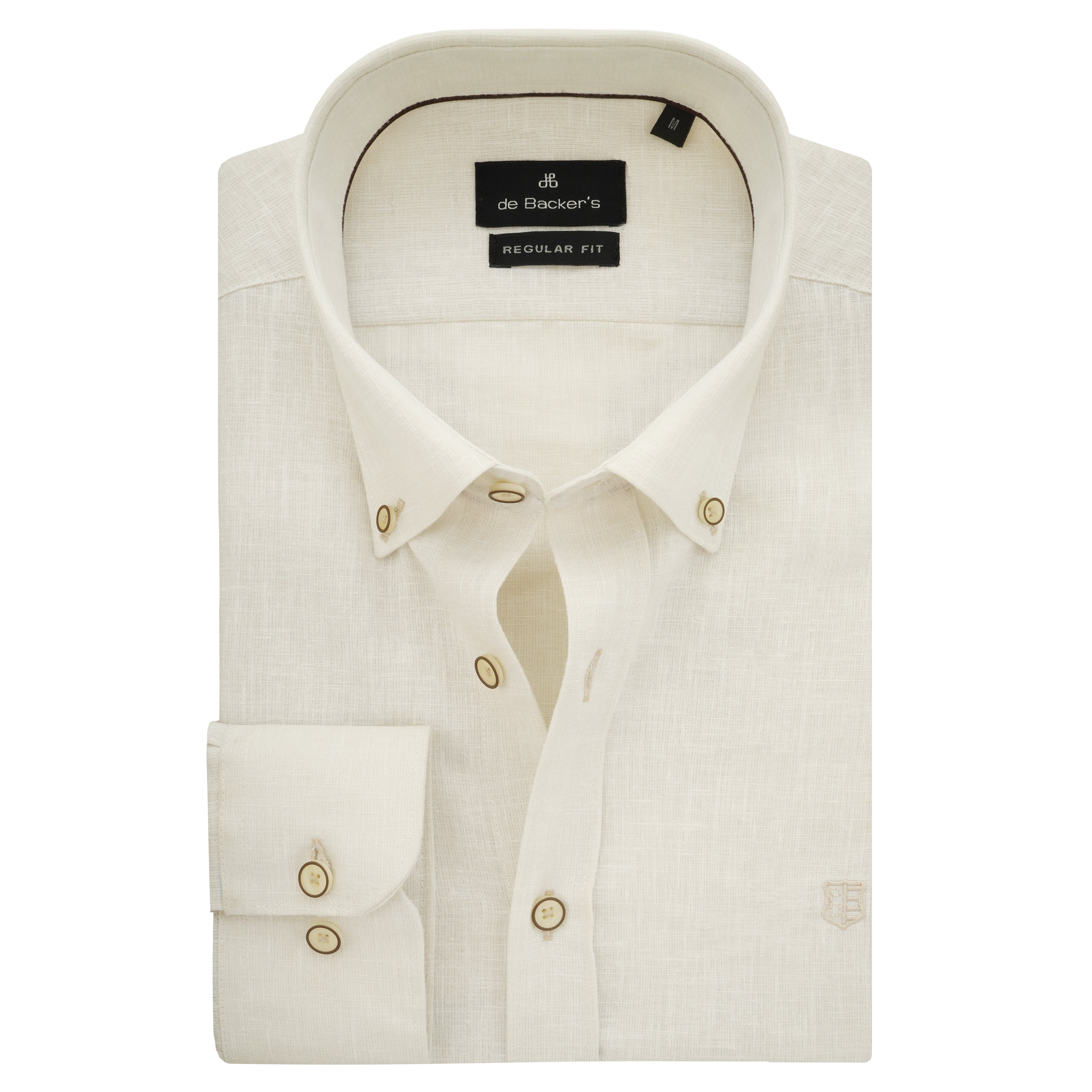 Jacquard Ivory Linen Casual Shirt