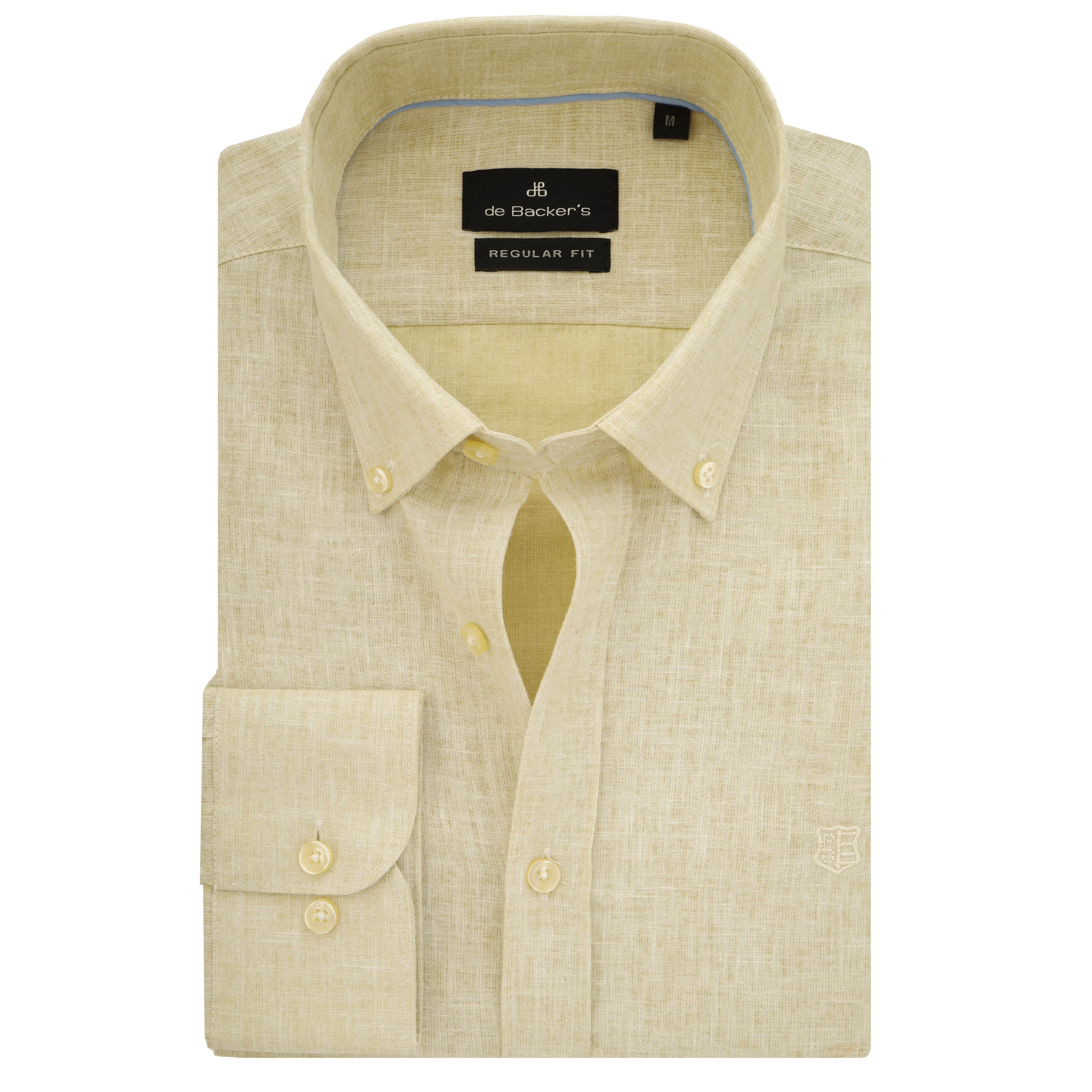 Jacquard Pale Golden Rod Linen Casual Shirt