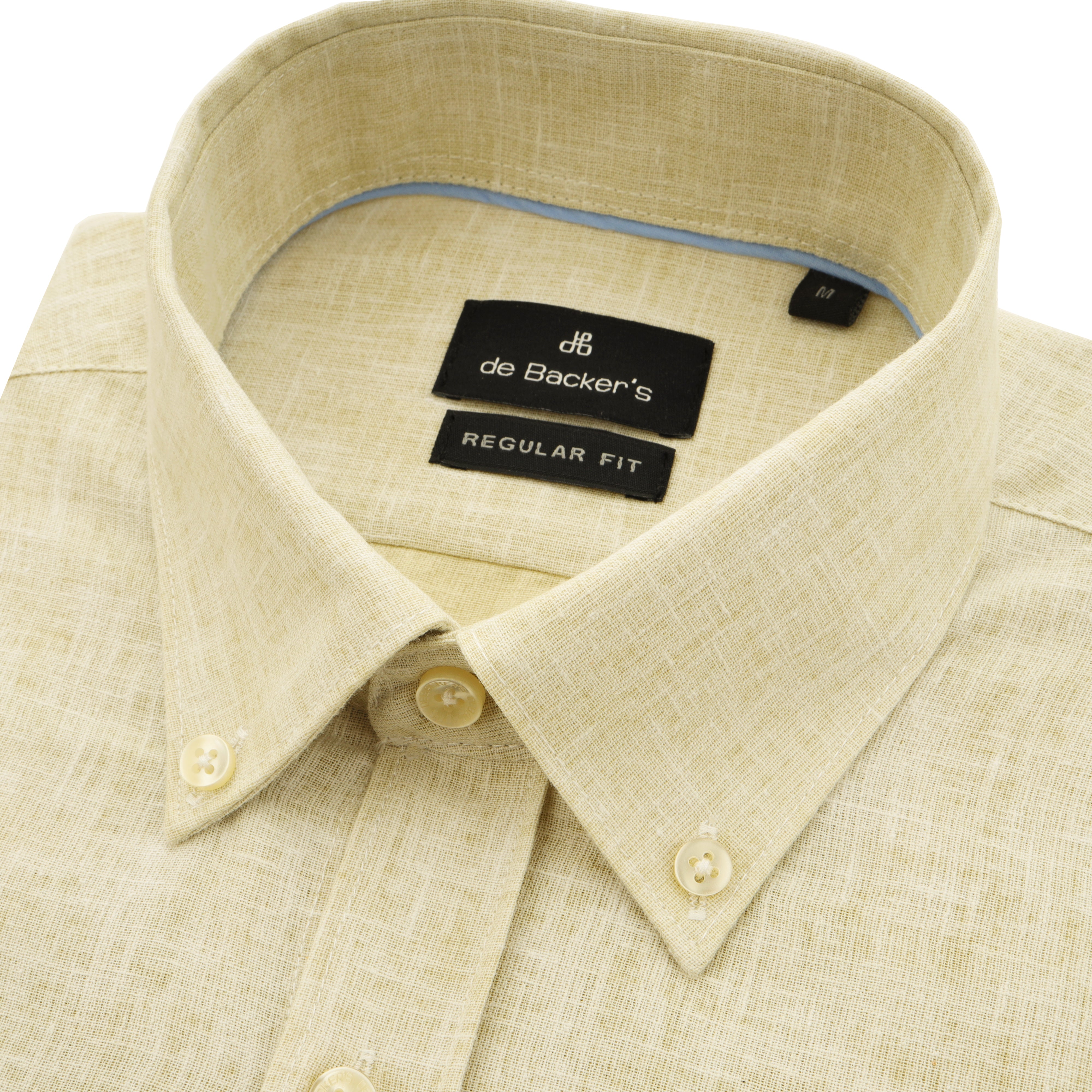 Jacquard Pale Golden Rod Linen Casual Shirt