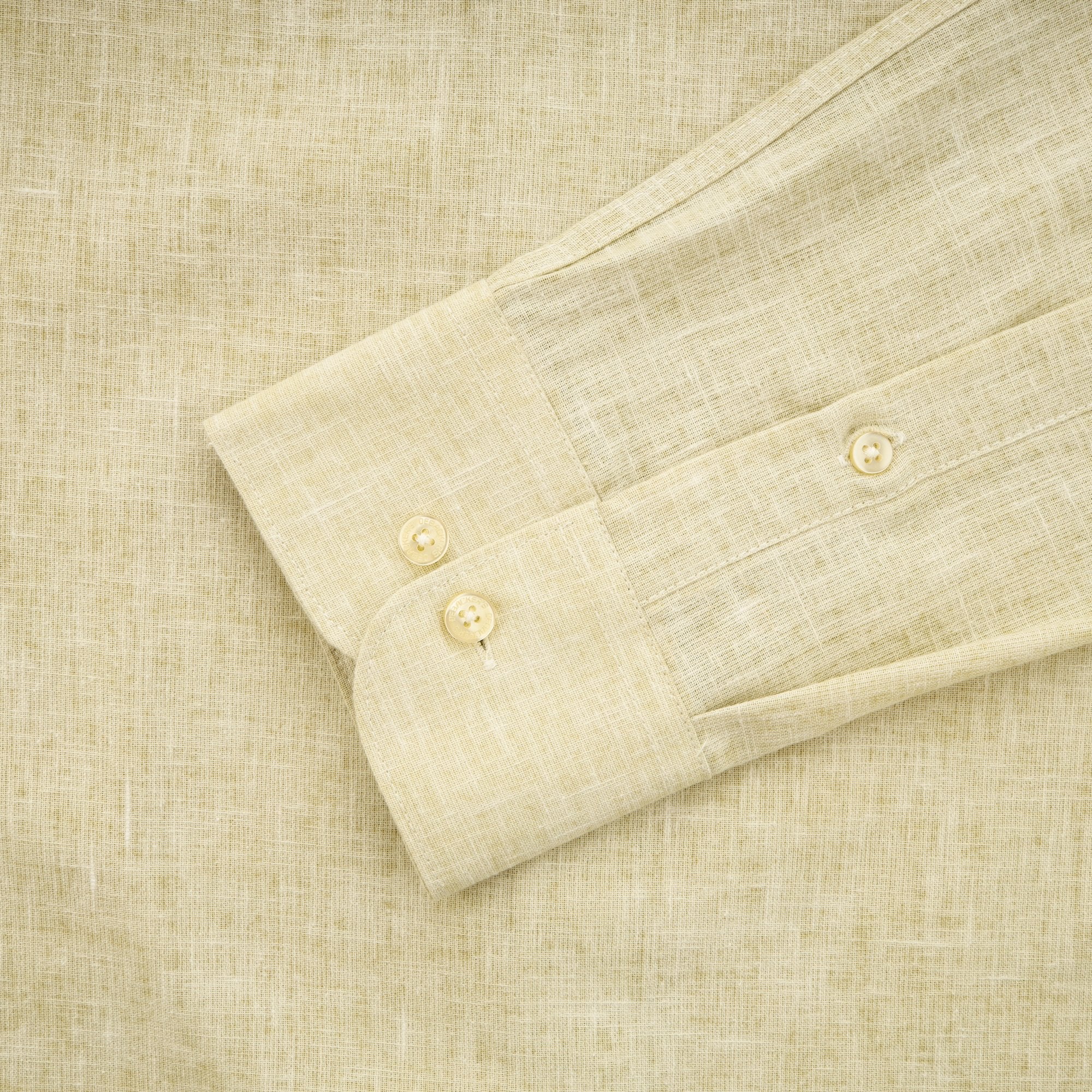 Jacquard Pale Golden Rod Linen Casual Shirt