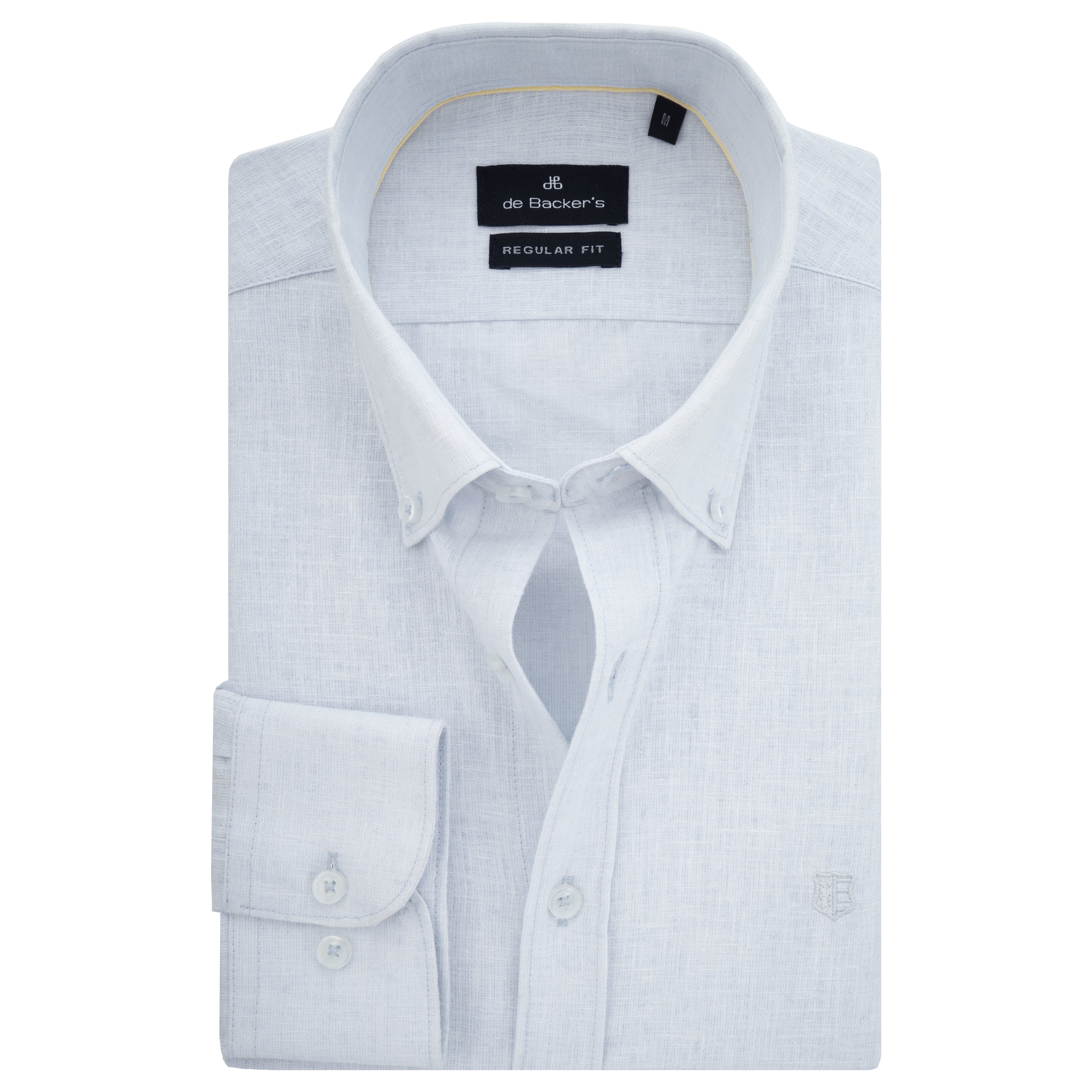 Jacquard Light Blue Linen Casual Shirt