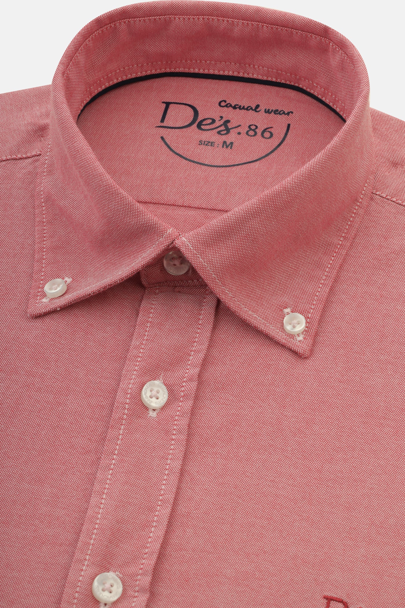 Solid Oxford Old Rose Cotton Casual Shirt