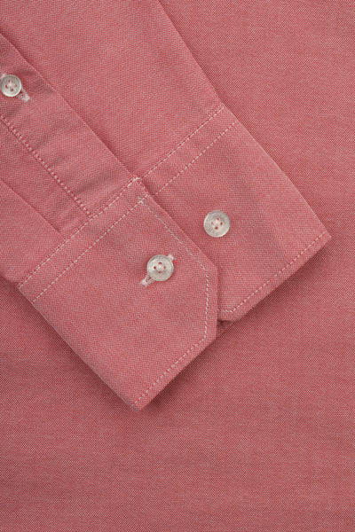 Solid Oxford Old Rose Cotton Casual Shirt