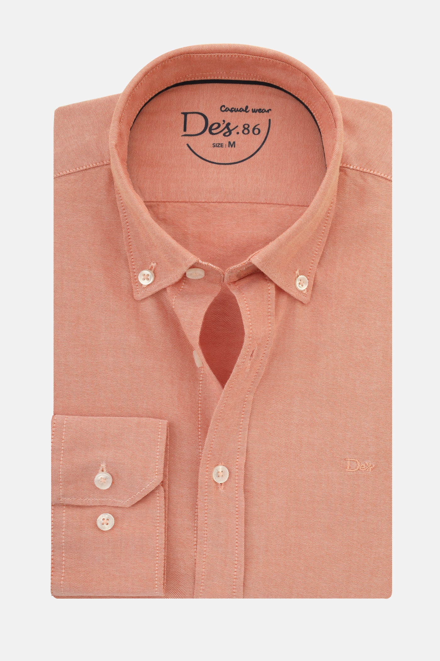 Solid Oxford Atomic Tangerine Cotton Casual Shirt
