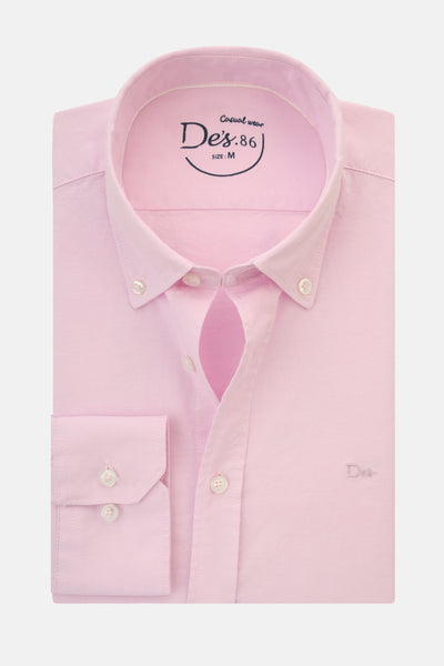 Solid Oxford Misty Rose Cotton Casual Shirt