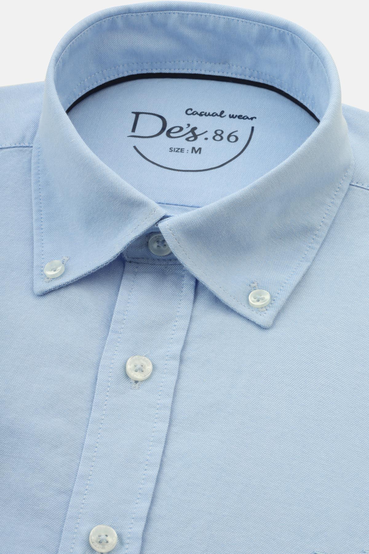 Solid Oxford Light Blue Cotton Casual Shirt - 2