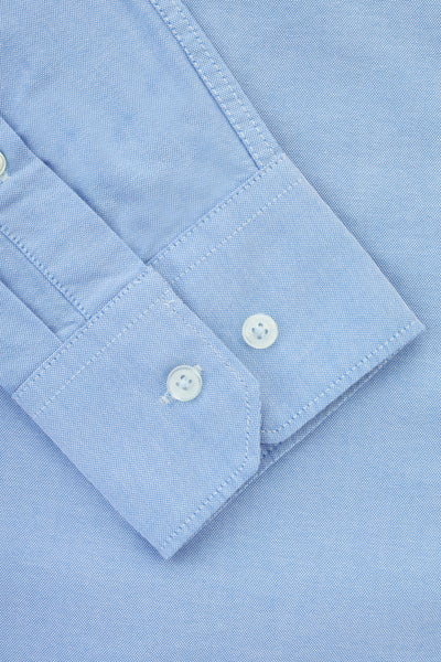 Solid Oxford Light Blue Cotton Casual Shirt