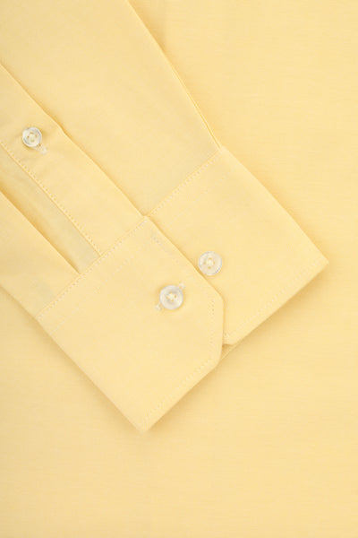 Solid Oxford Flax Yellow Cotton Casual Shirt